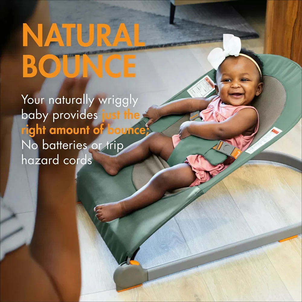 Portable Lightweight Folding Baby Bouncer - Green - Image 3