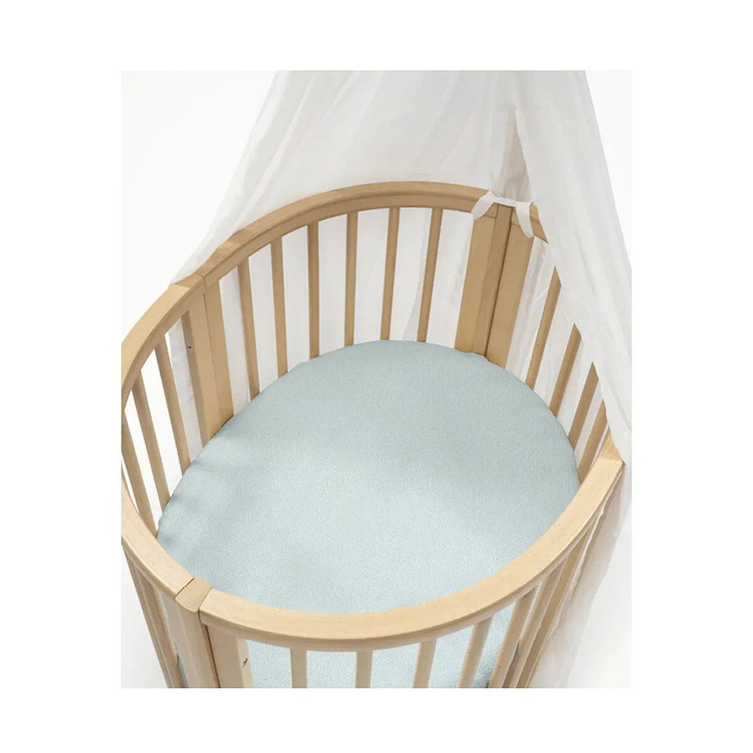 Sleepi Mini Fitted Sheet - Dots Sage - Image 4