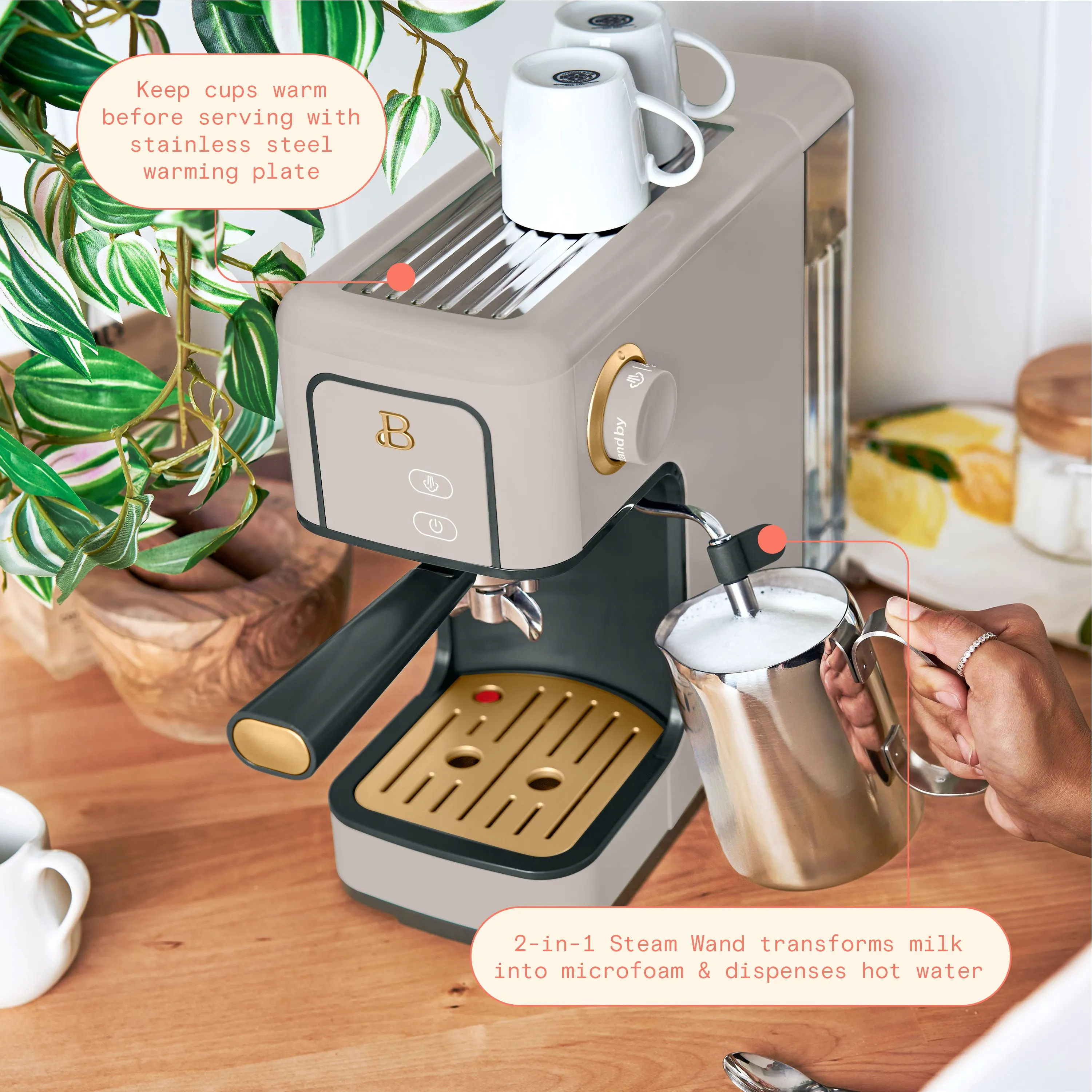 Slim Espresso Machine - Porcini Taupe - Image 3