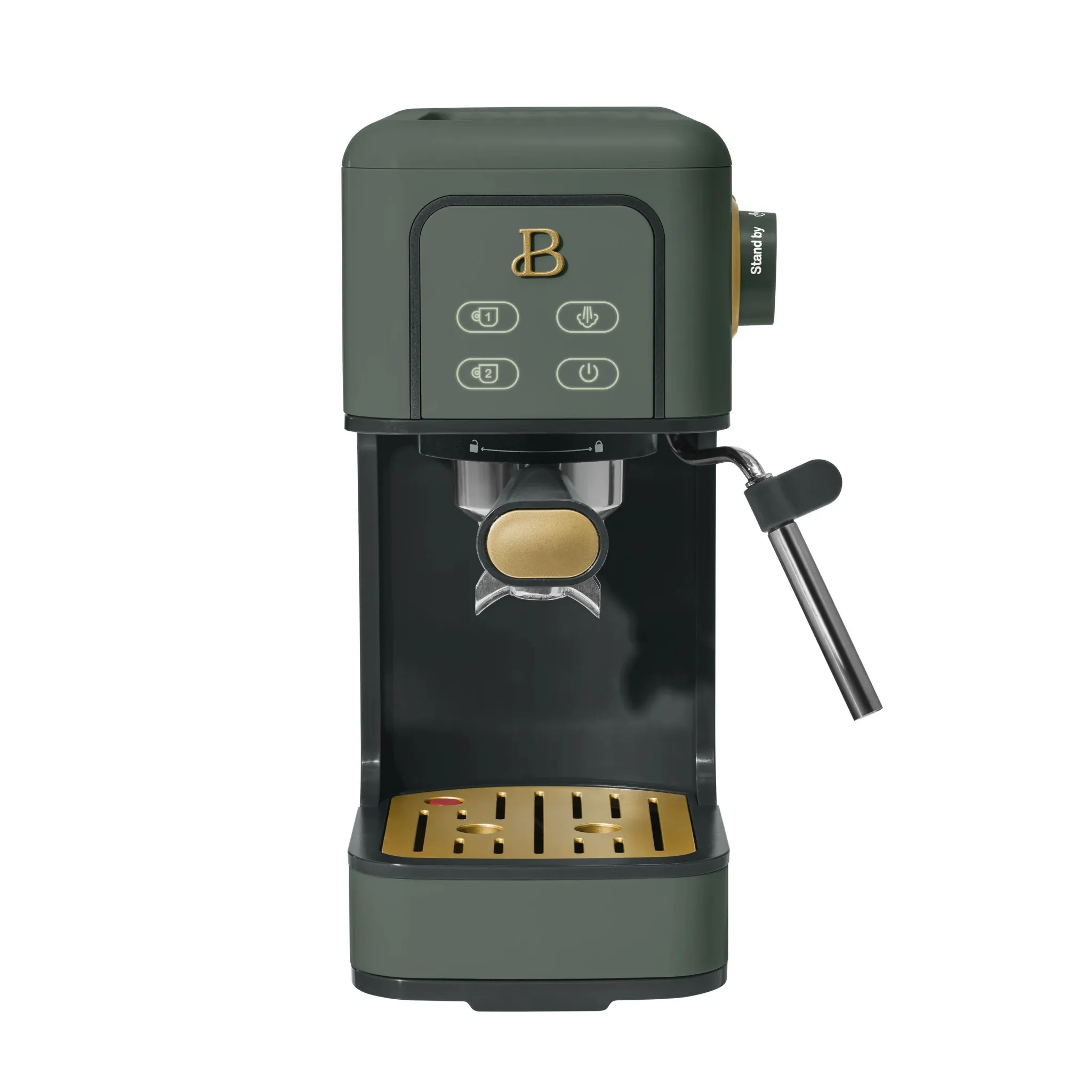 Slim Espresso Machine with 20-Bar Pressure - Thyme Green - Image 2