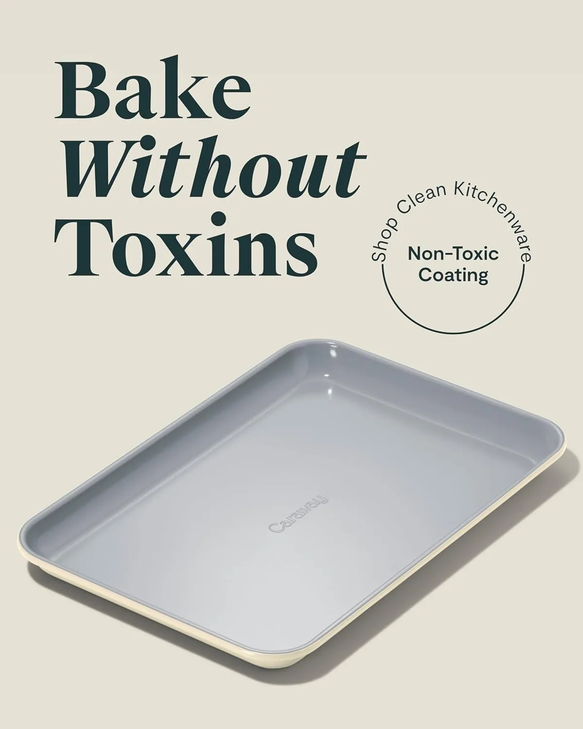 Nonstick Ceramic Small Baking Sheet - Cream - Image 5