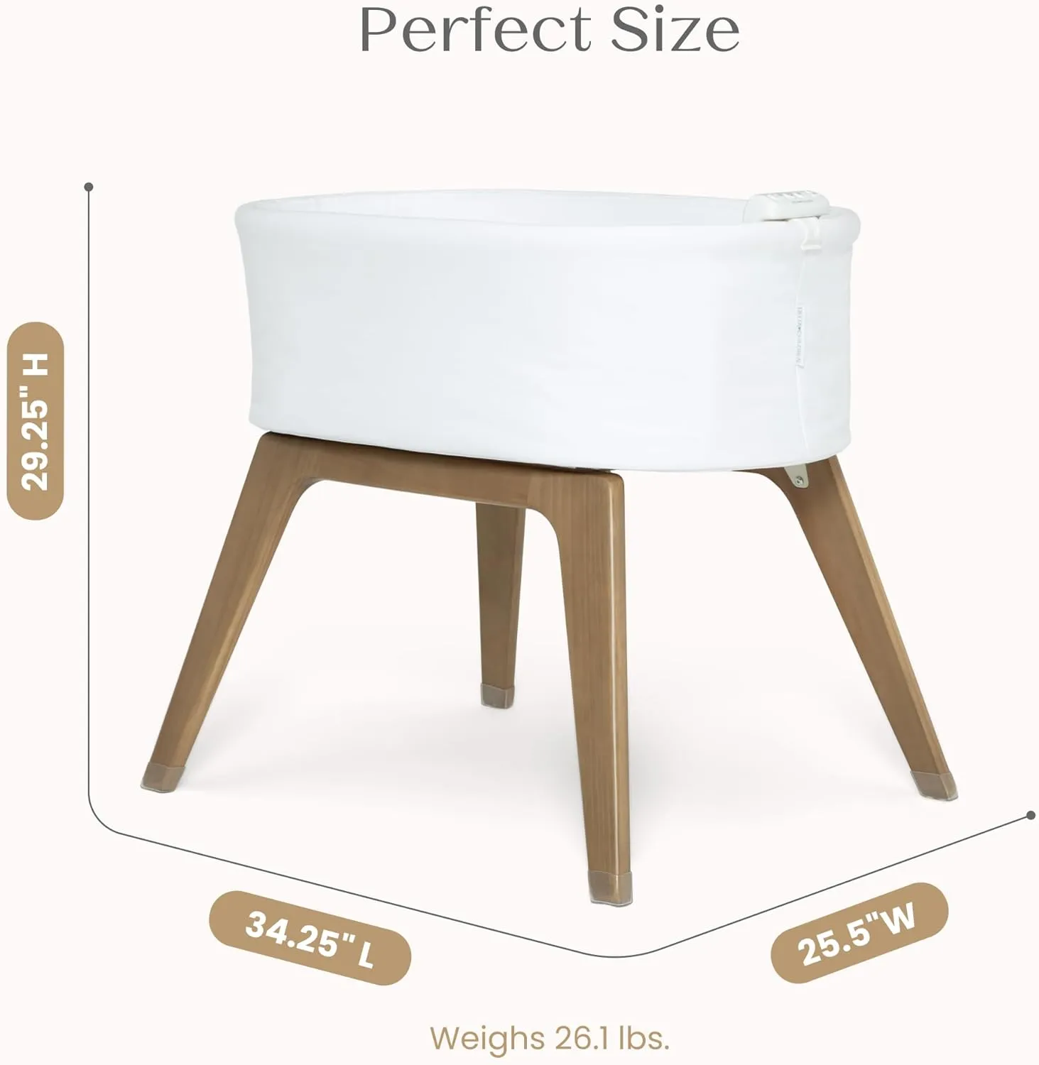 Smart Auto-Glide Bassinet - White/Acorn - Image 5