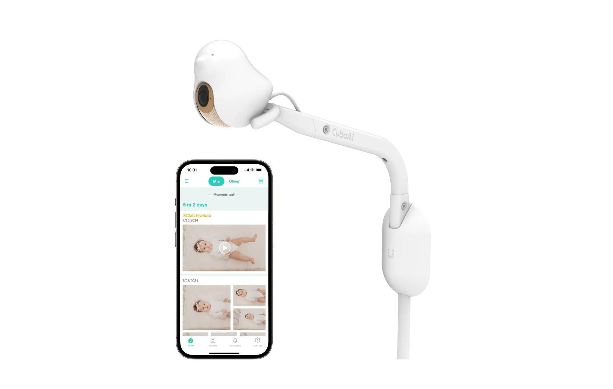 Smart Baby Movement Monitor with Wall Mount