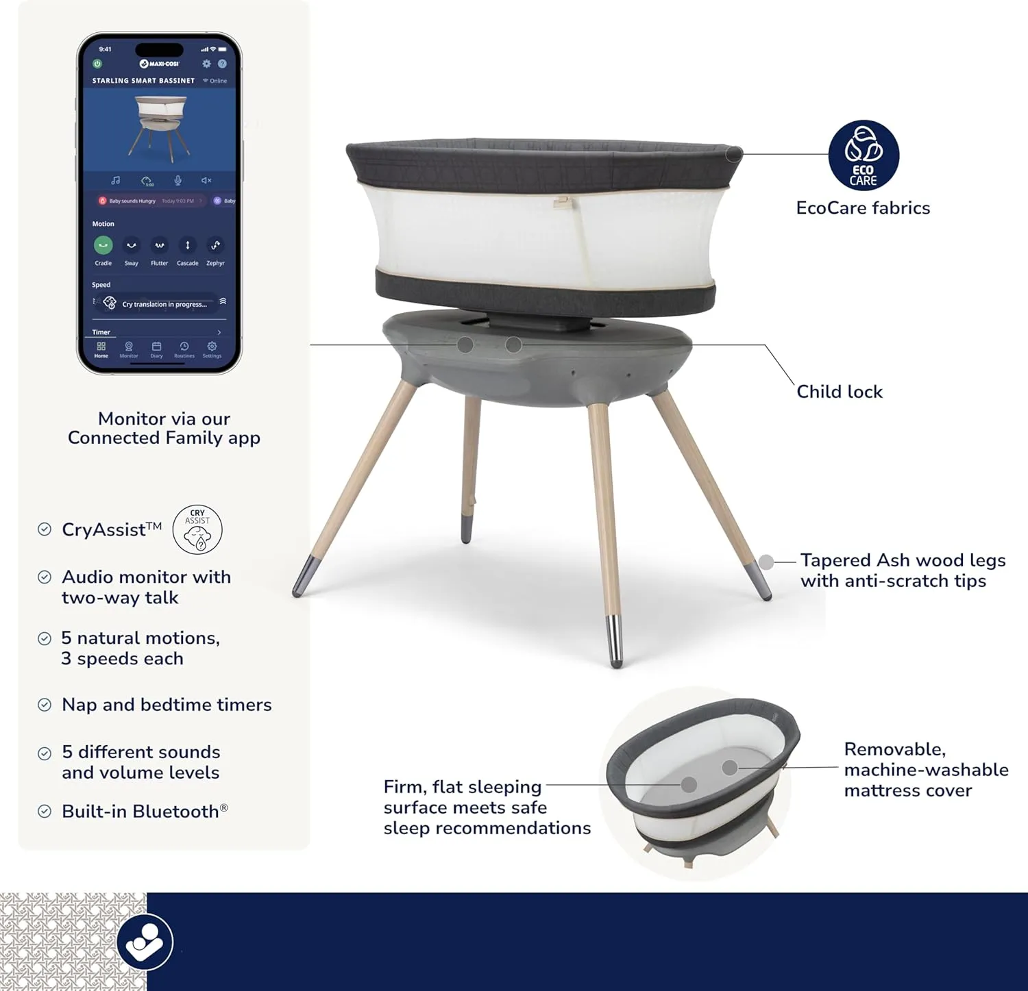 Smart Bassinet - White - Image 2