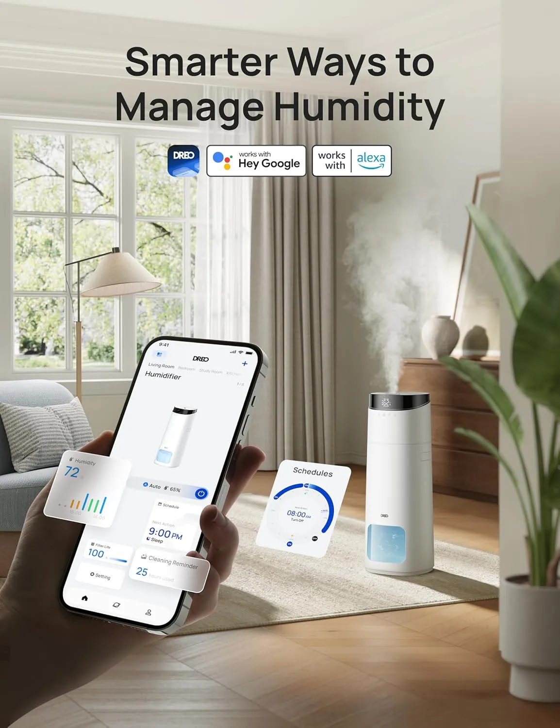 Smart Humidifier for Large Rooms - White - Image 5