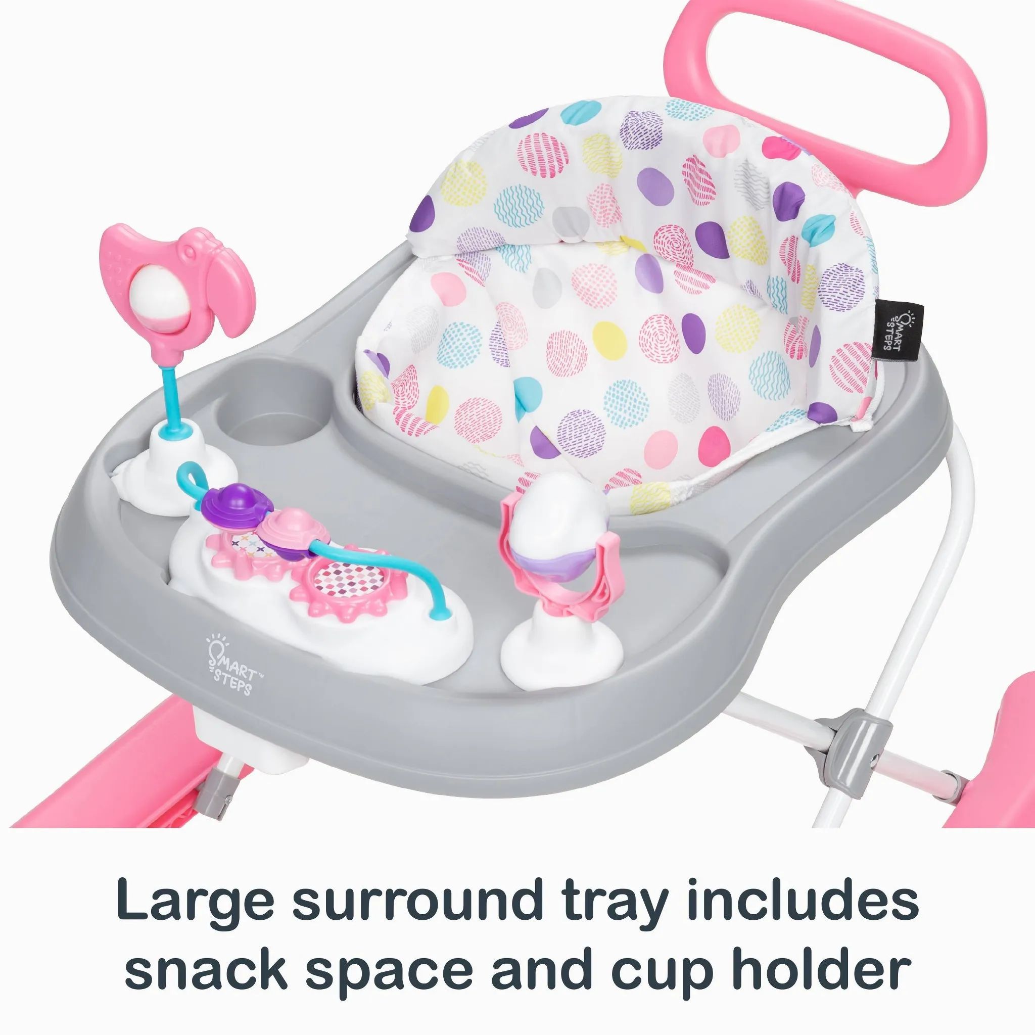 Smart Steps Trend PLUS 2-in-1 Walker with Deluxe Toy - Orbits Pink - Image 4