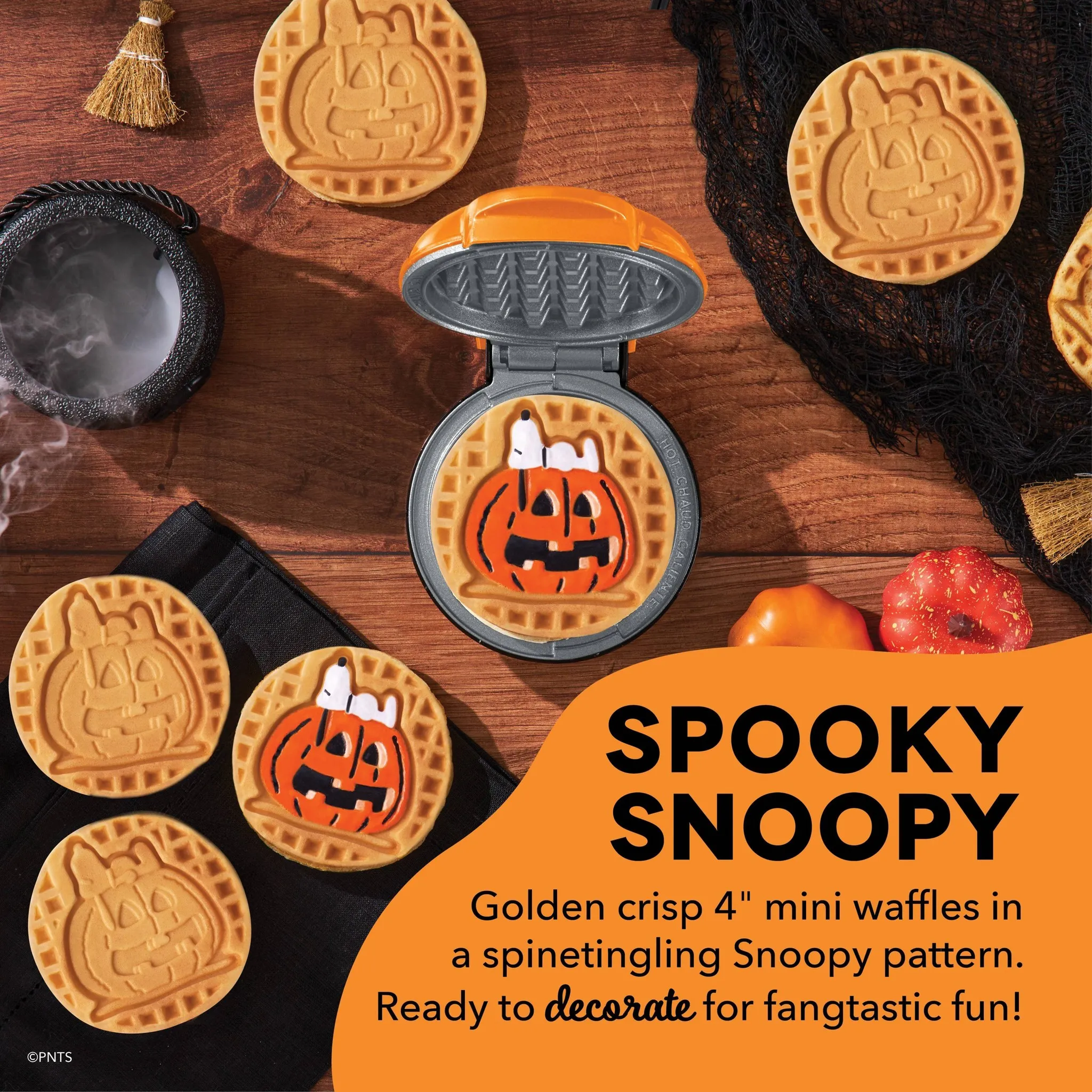 Snoopy Jack-o-Lantern Mini Waffle Maker - Image 4