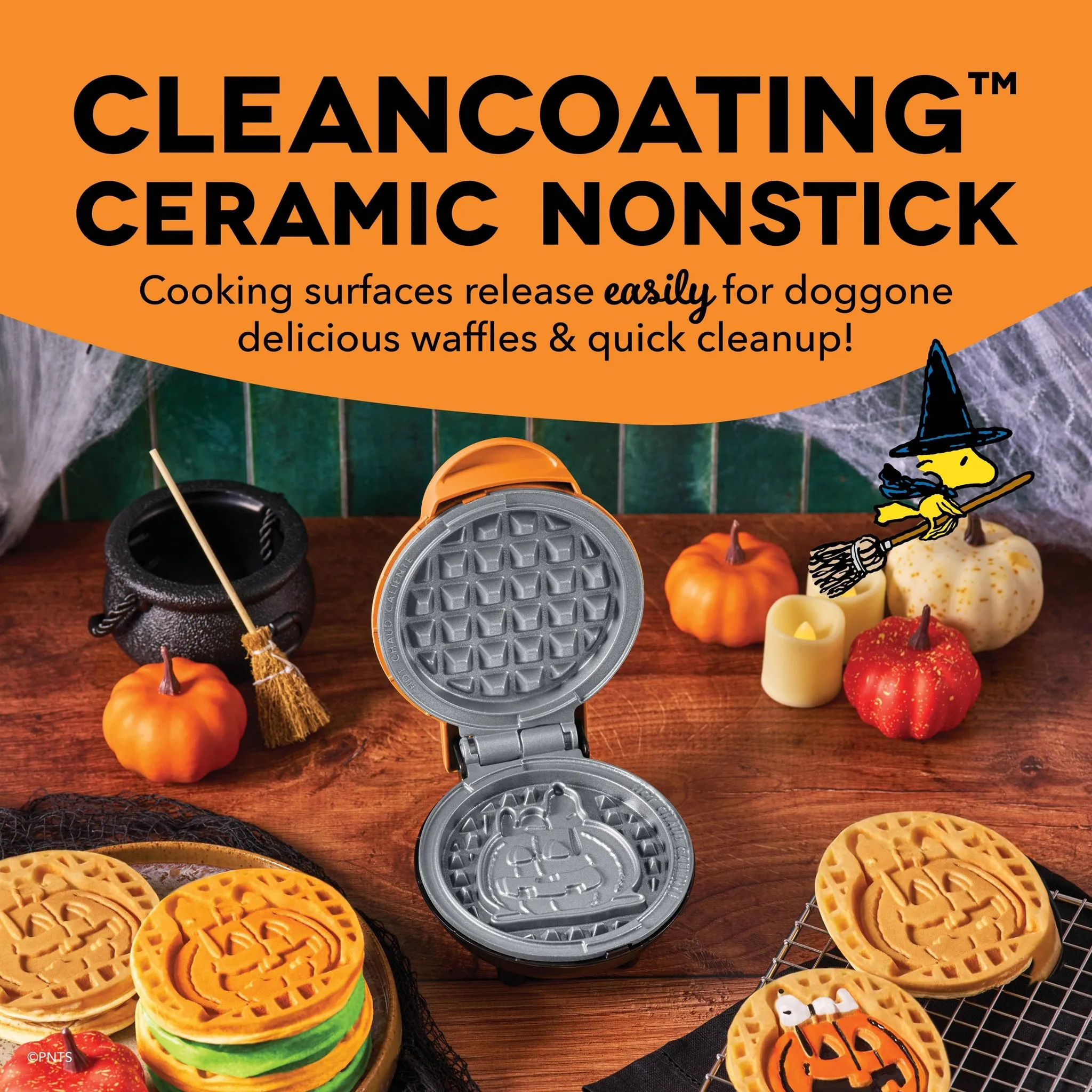 Snoopy Jack-o-Lantern Mini Waffle Maker - Image 5