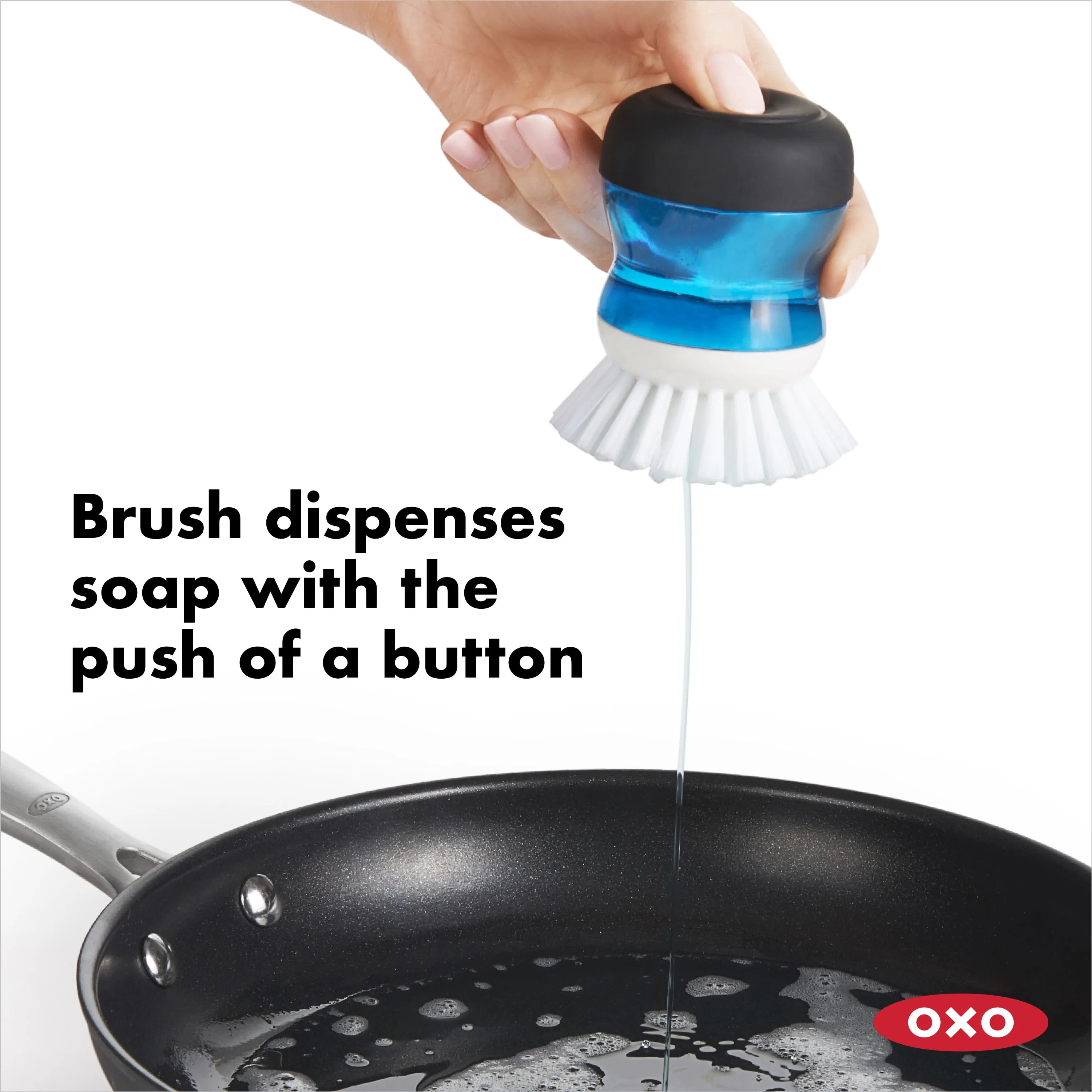Soap Dispensing Palm Brush Set - Black - Image 6