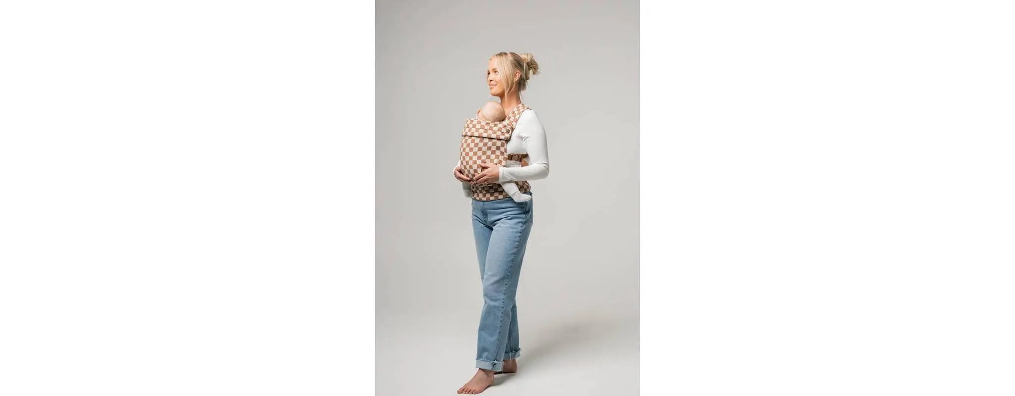 Soft Baby Carrier - Mocha Check - Image 4