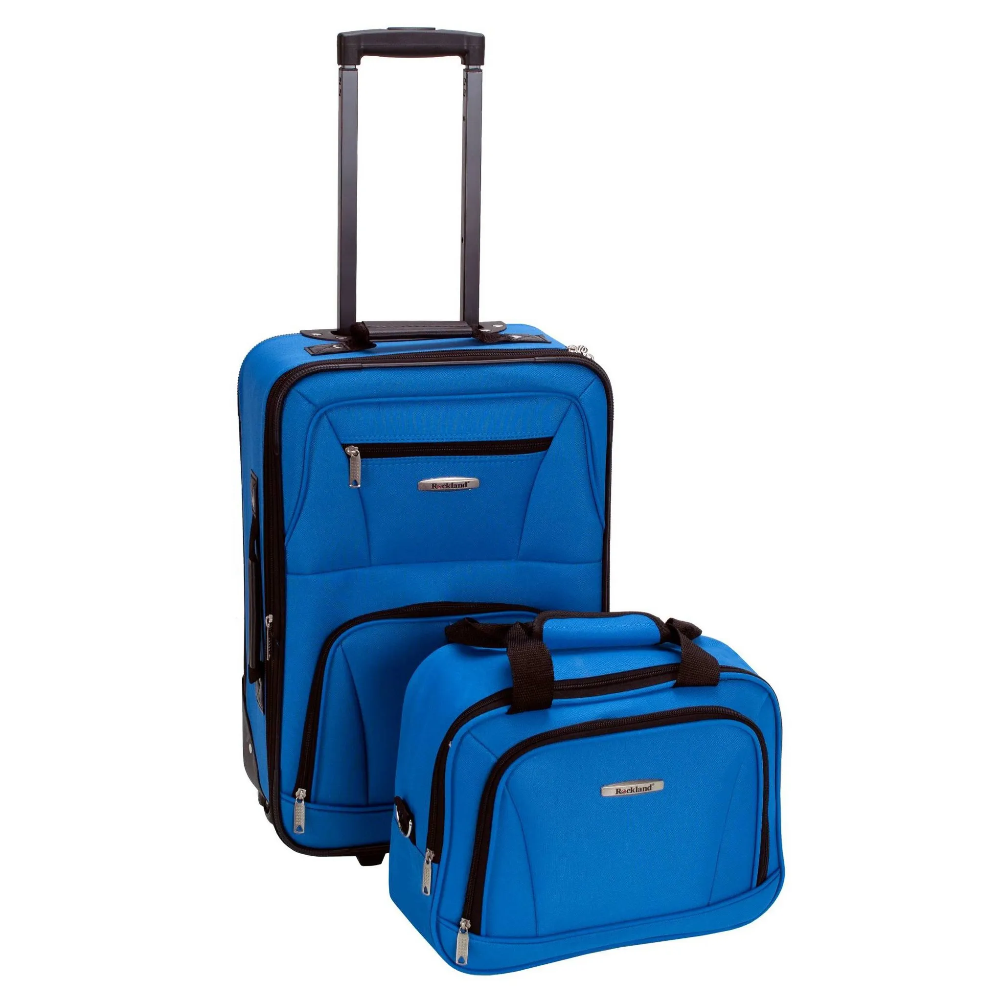 Softside Carry On Luggage Set - Blue - Image 2