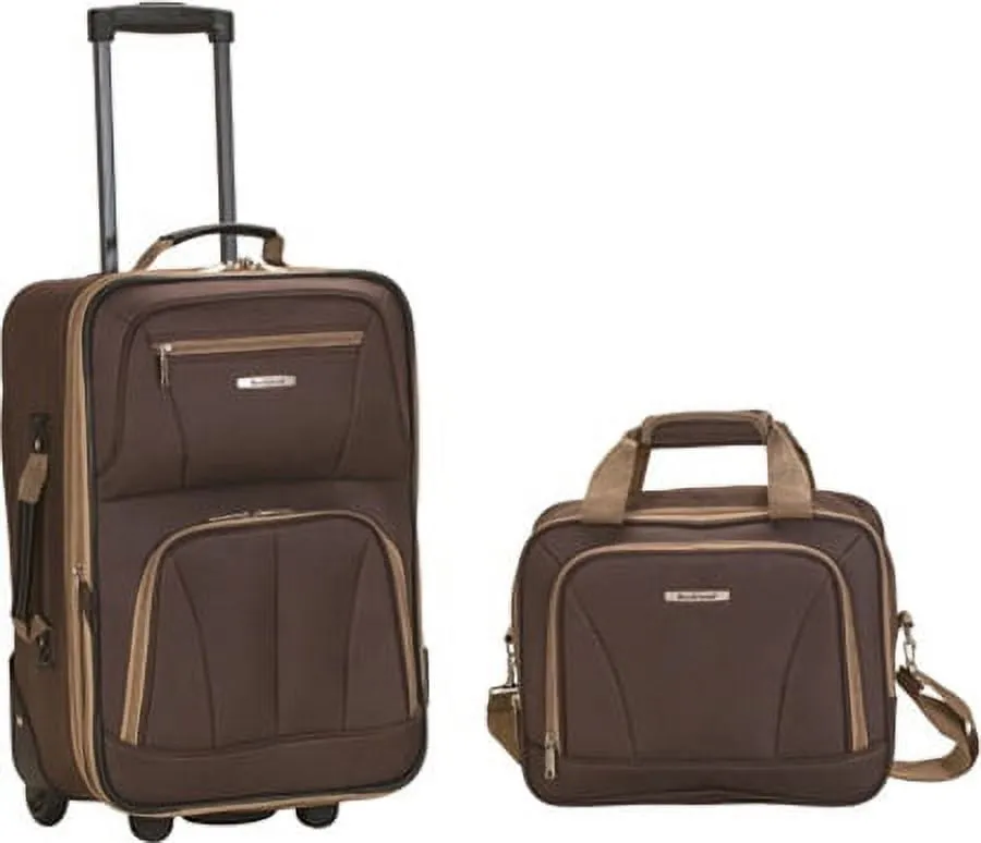 Softside Carry On Luggage Set - Brown - Image 3