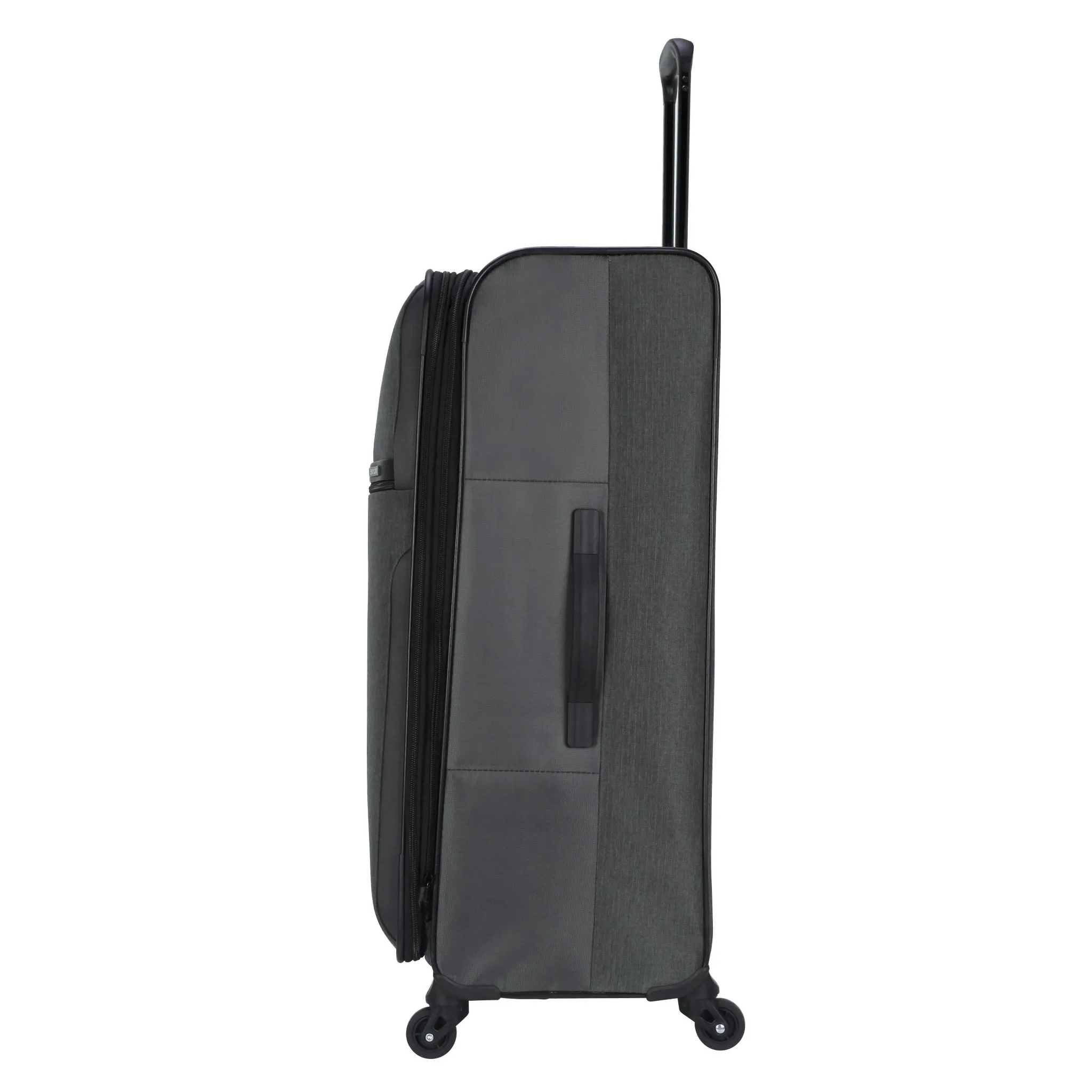 Softside Large Checked Spinner Suitcase - Gray Heather - Image 2