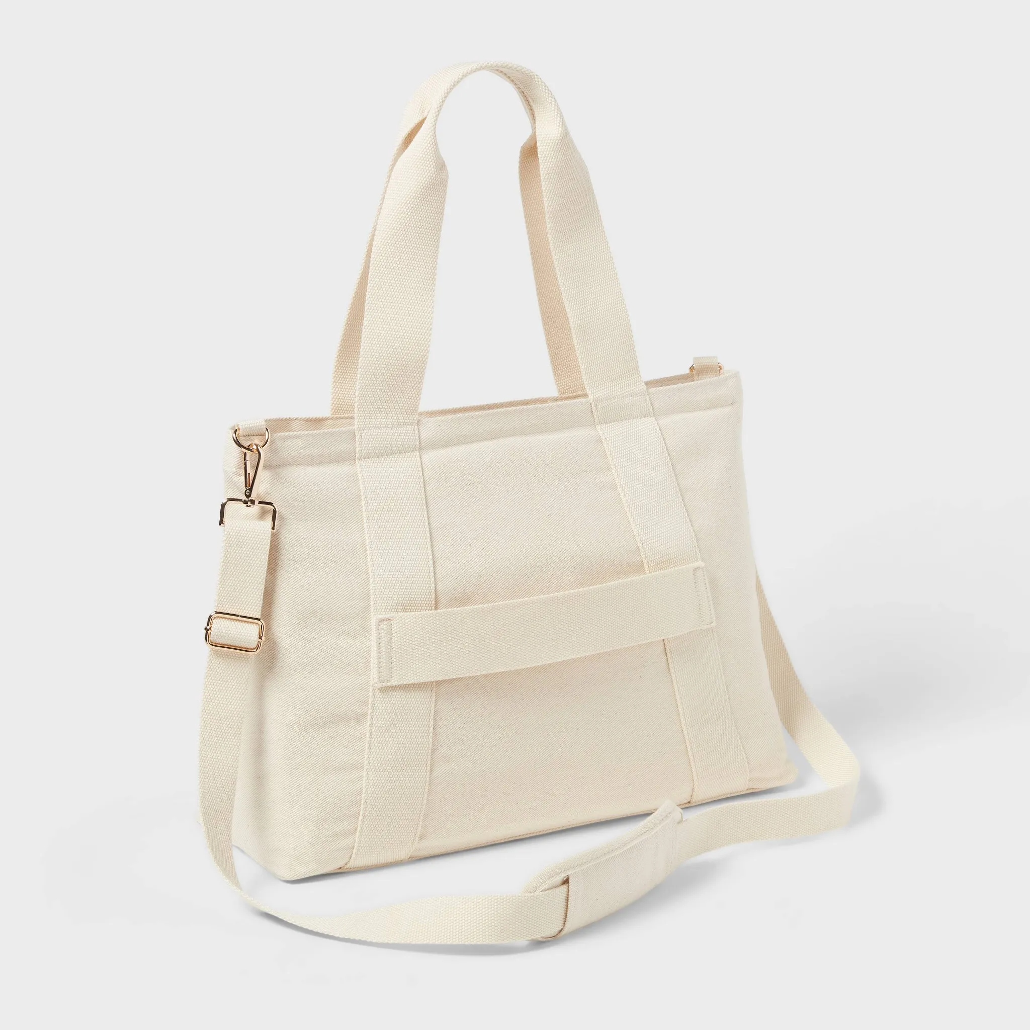 Solid Canvas School Tote Bag - Natural - Image 3