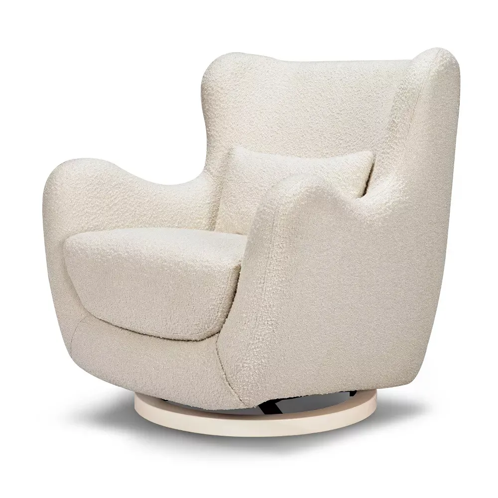 Solstice Swivel Glider - Ivory Boucle w/Ivory Wood Base - Image 3