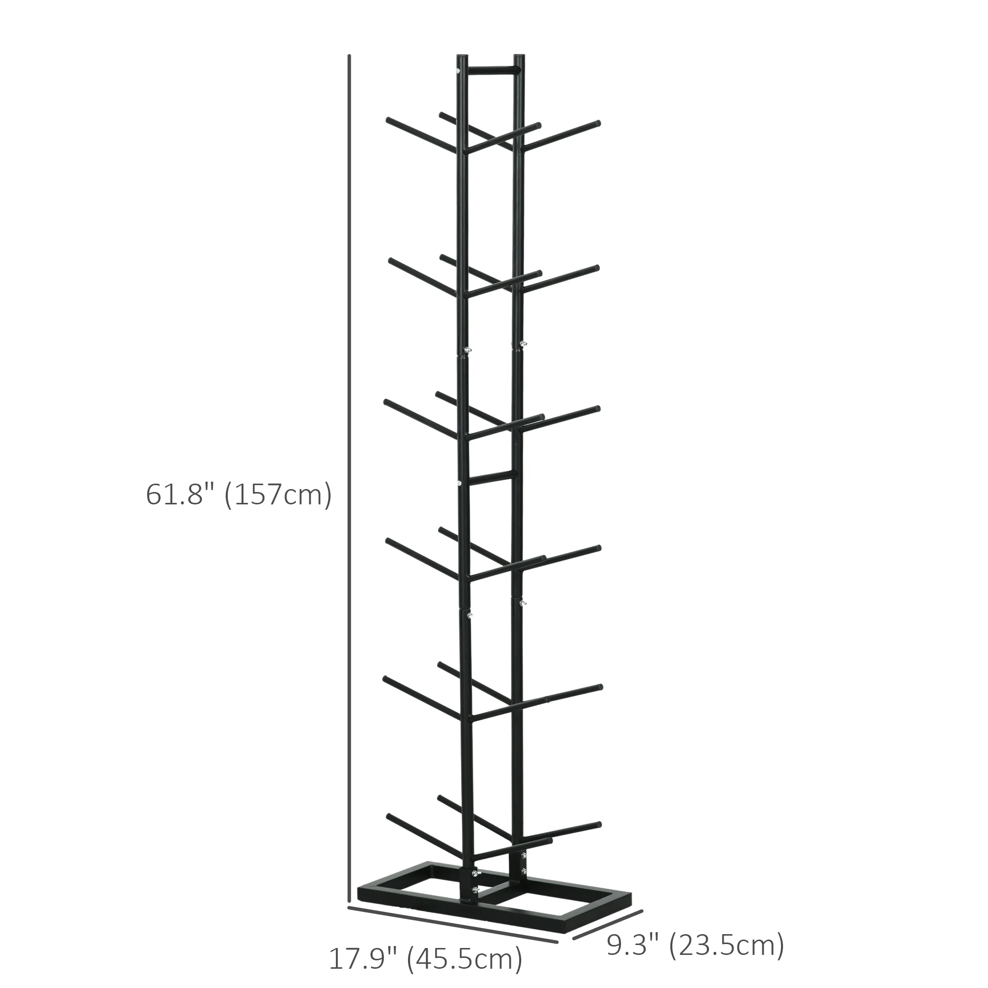 Soozier 12-Ball Sports Rack, Ball Holder Basketball Rack for Garage, Classroom or Gym, Athletic Gear Organizer - Image 2