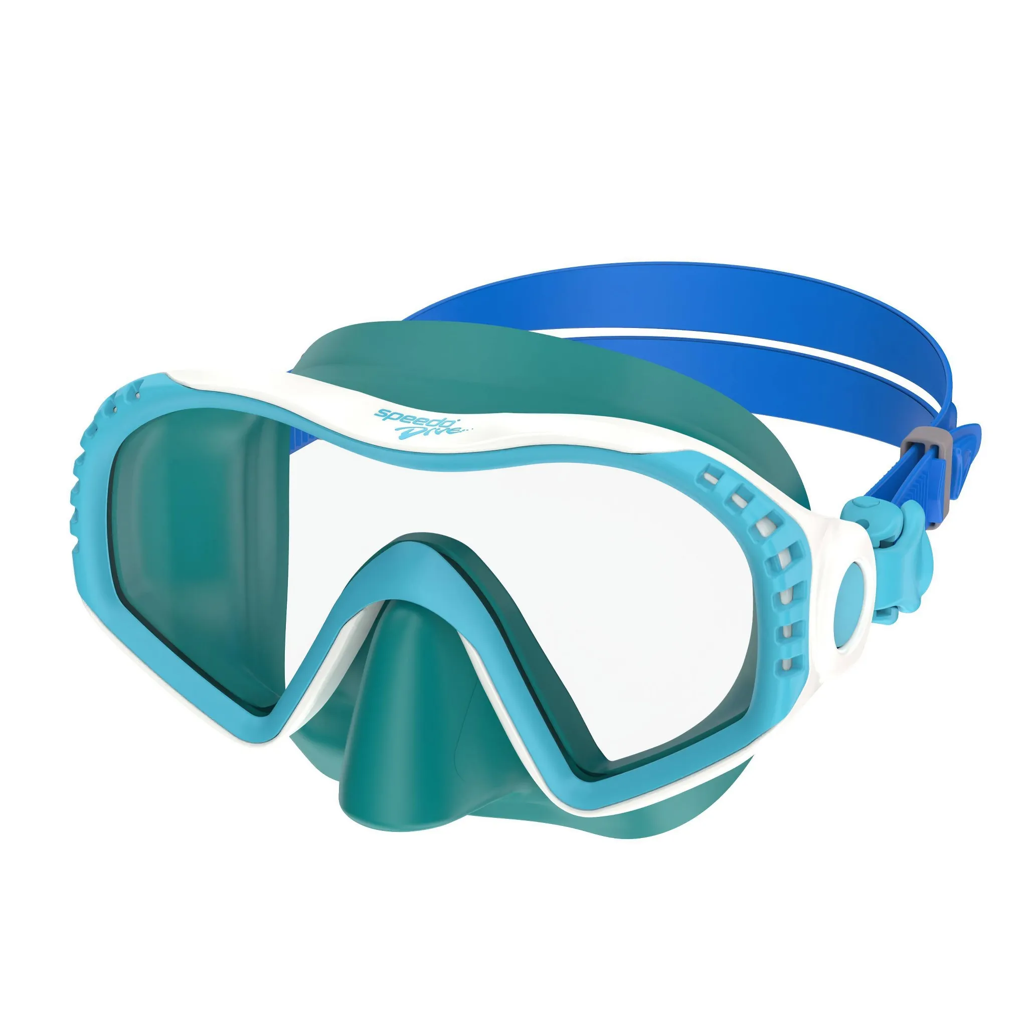 Speedo Junior Windward Swim Mask - White/Clear/Teal - Image 5