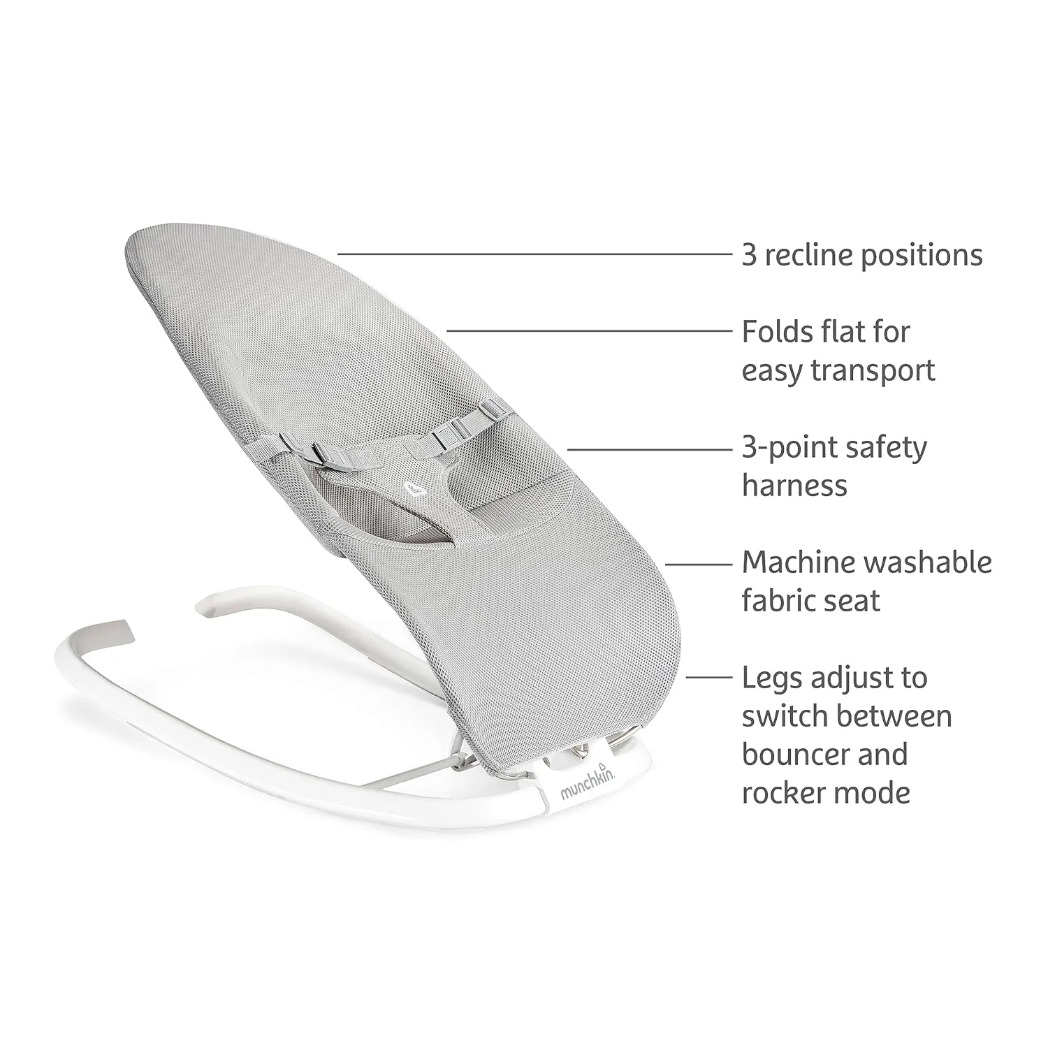 Spring 2-in-1 Infant Bouncer & Rocker, Lightweight with 3 Recline Positions - Image 5