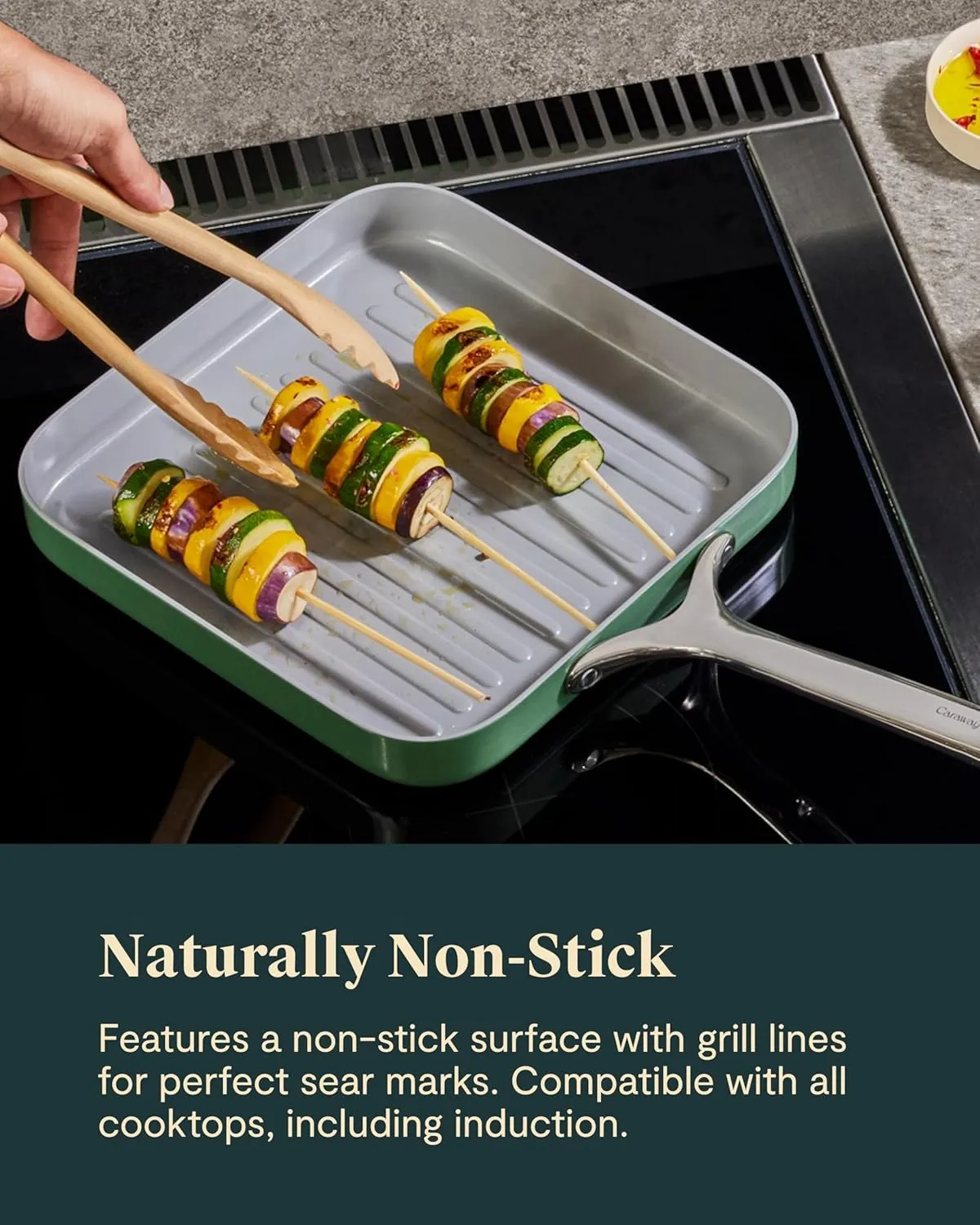 11.02" Nonstick Square Grill Fry Pan - Black - Image 4