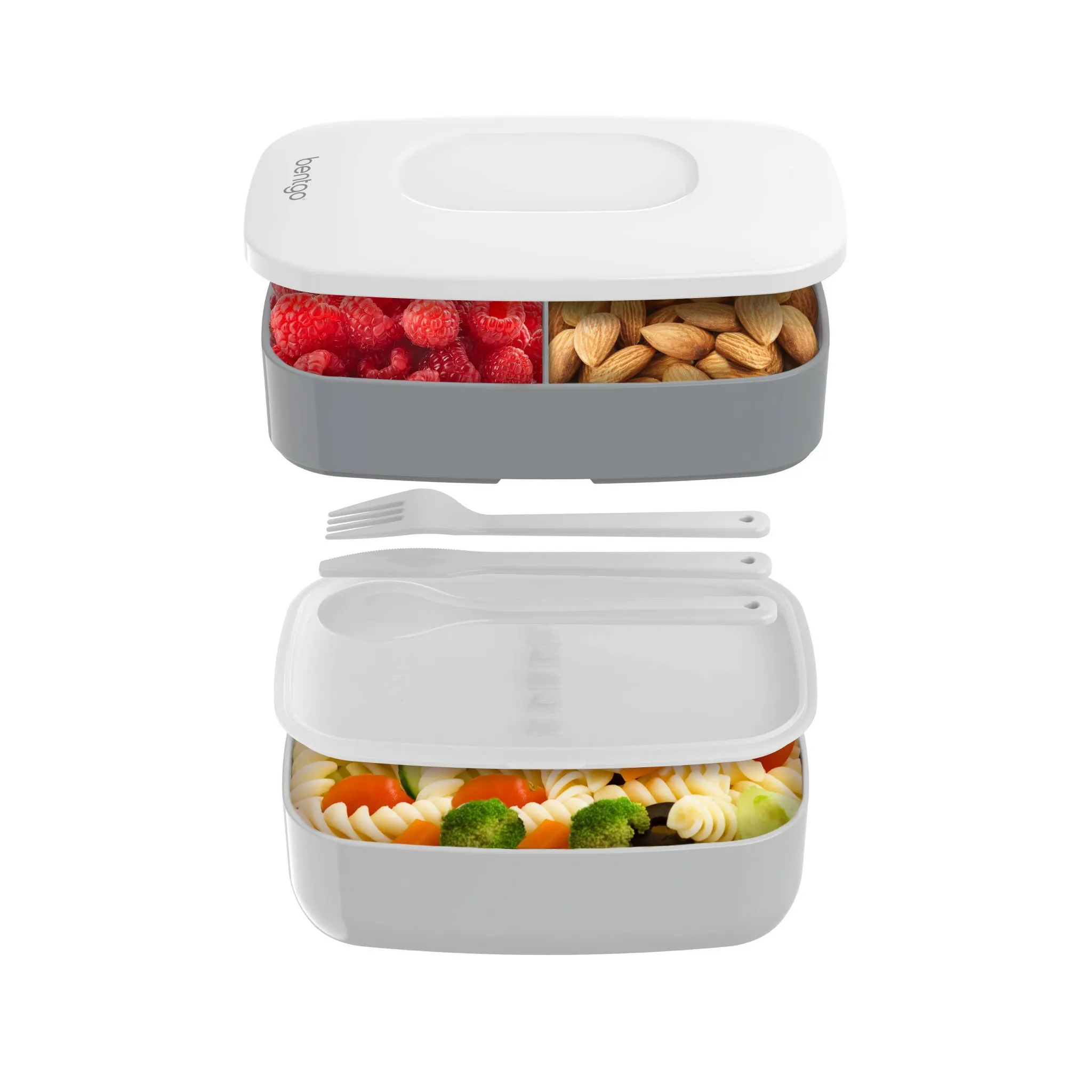 Stackable Lunch Box Container with Built-in Flatware - BPA-Free - Image 4