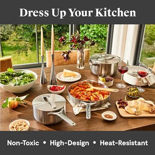 Stainless Steel 12 Piece Cookware Set - Silver - Image 5