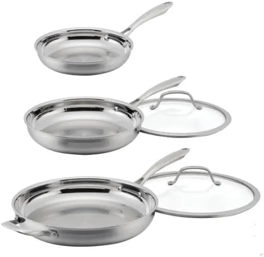 Stainless Steel 5-Piece Skillet Set - Silver - Image 4