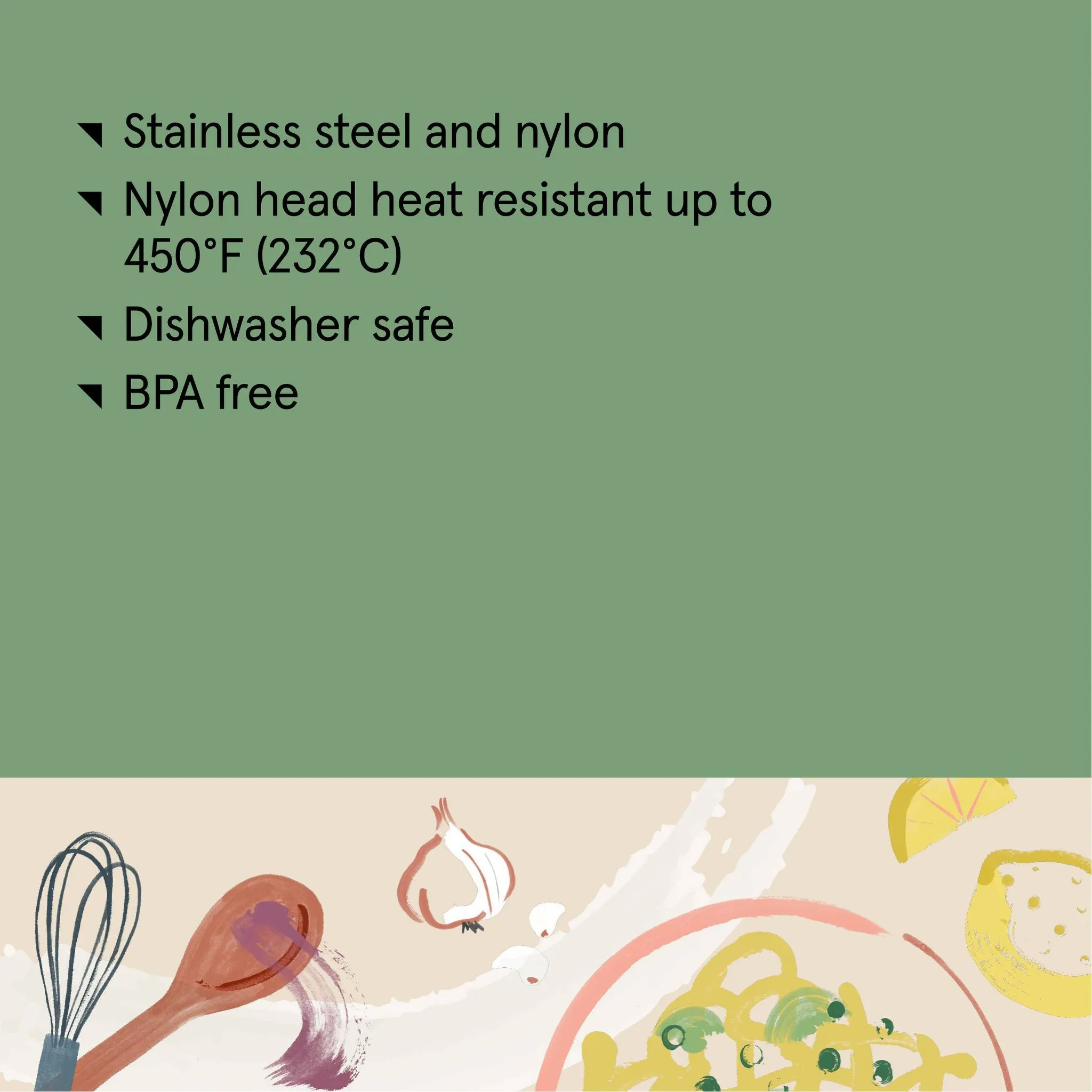 Stainless Steel and Nylon Solid Spoon - Champagne - Image 4