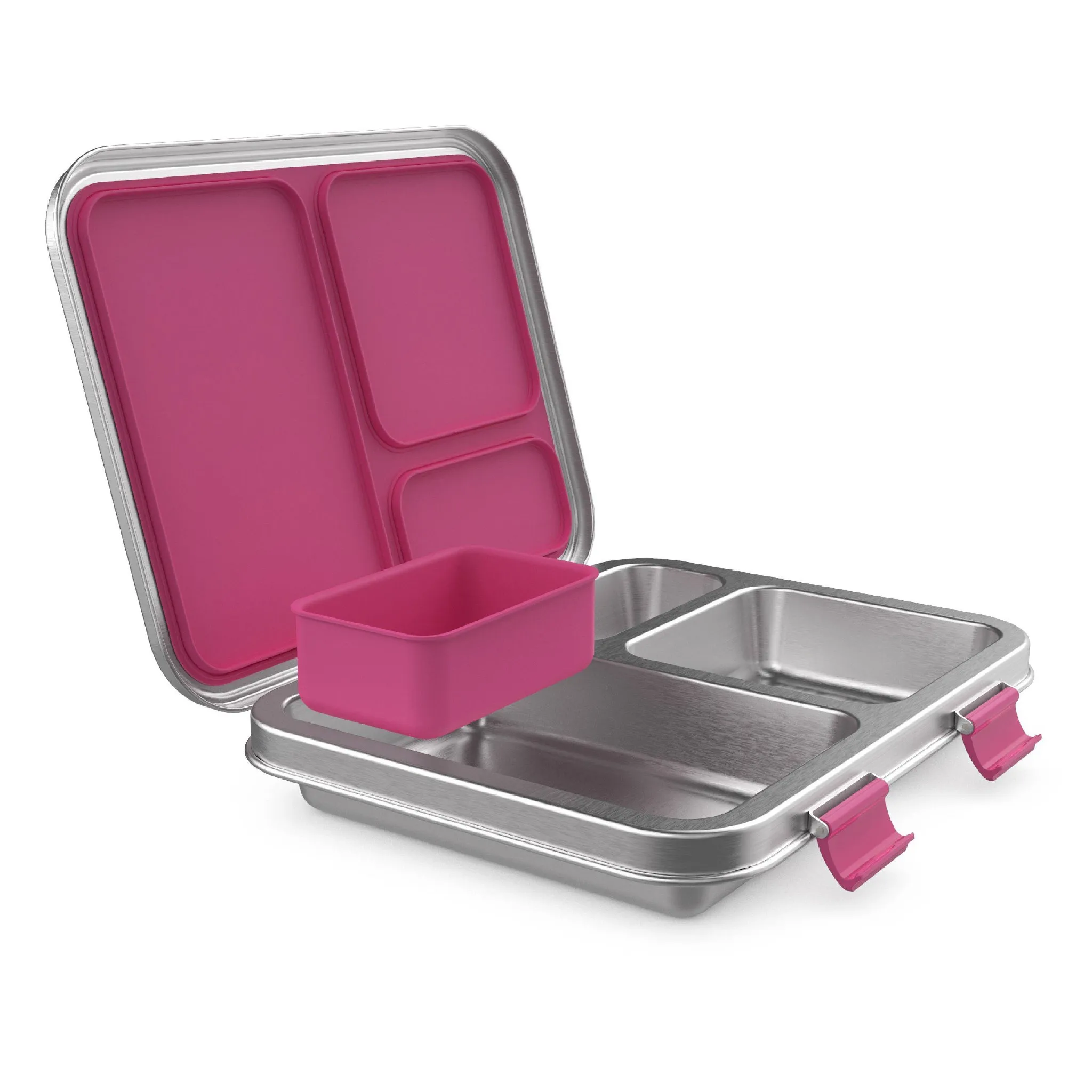 Stainless Steel Bento-Style Lunch Box - Fuchsia - Image 4