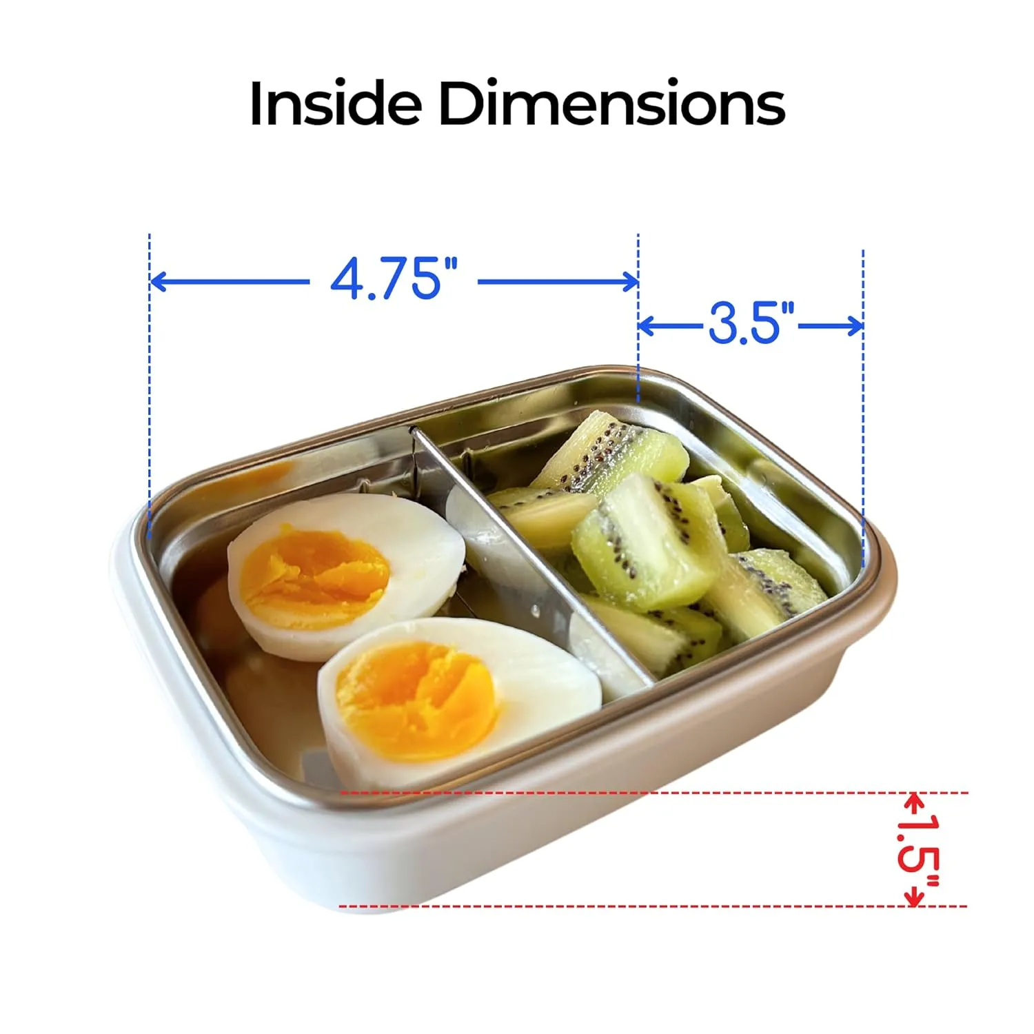 Stainless Steel Divided Bento Snack Box - Blue - Image 4