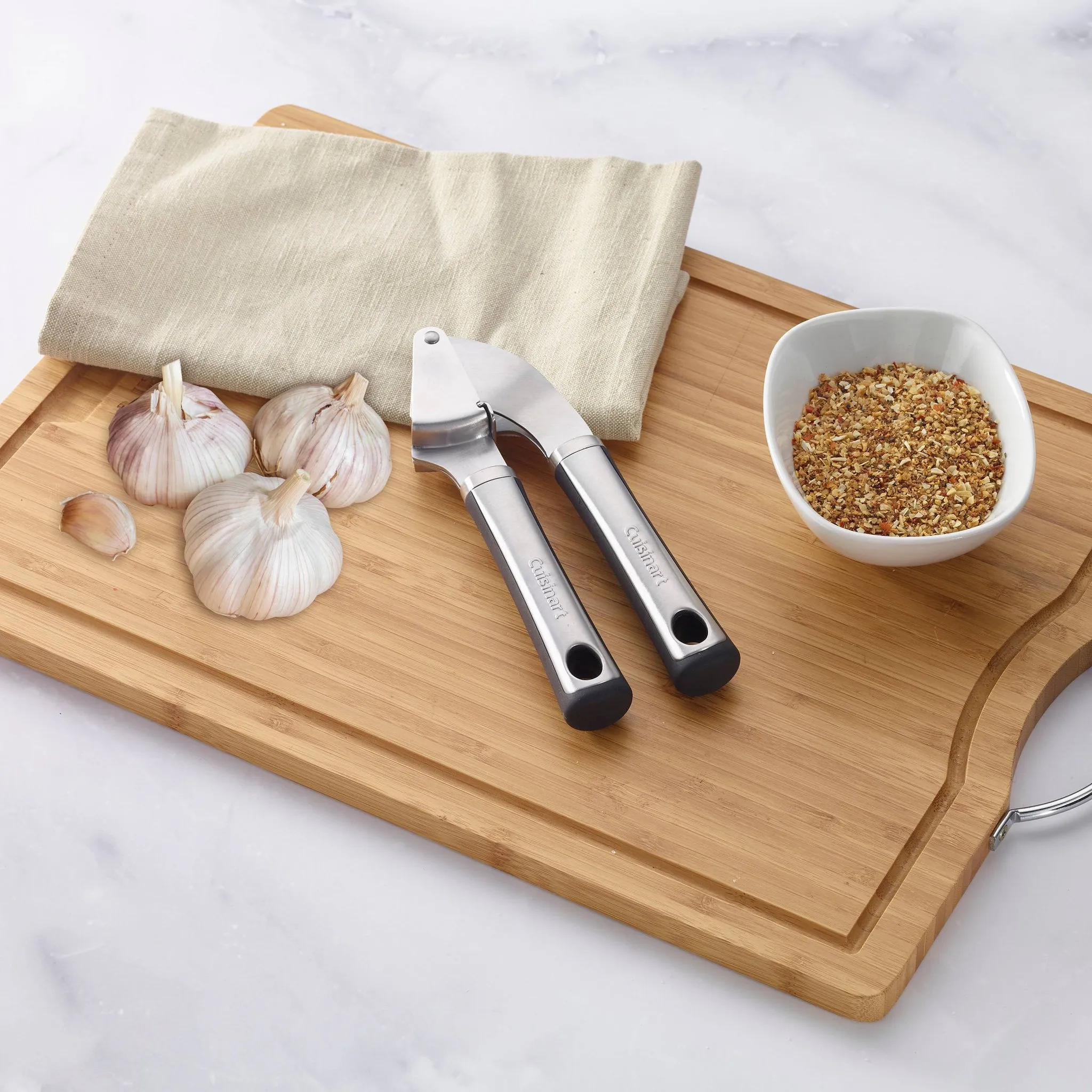 Stainless Steel Garlic Press - Silver - Image 2
