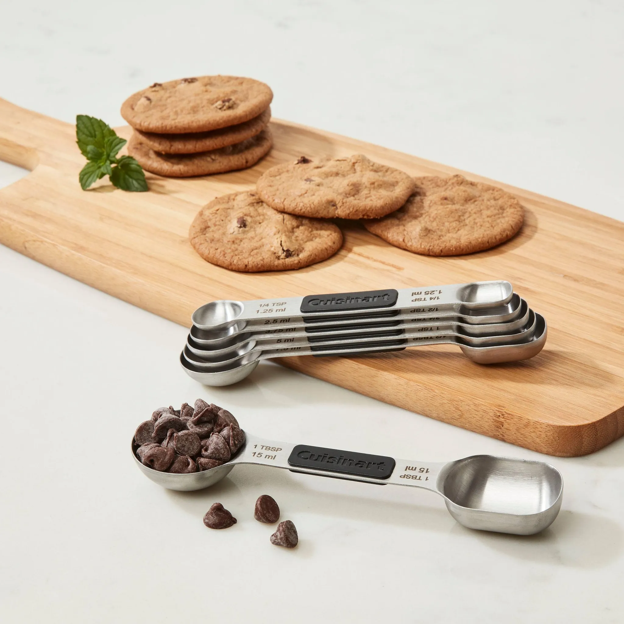 Stainless Steel Magnetic Measuring Spoon Set - 6 Pieces - Image 2