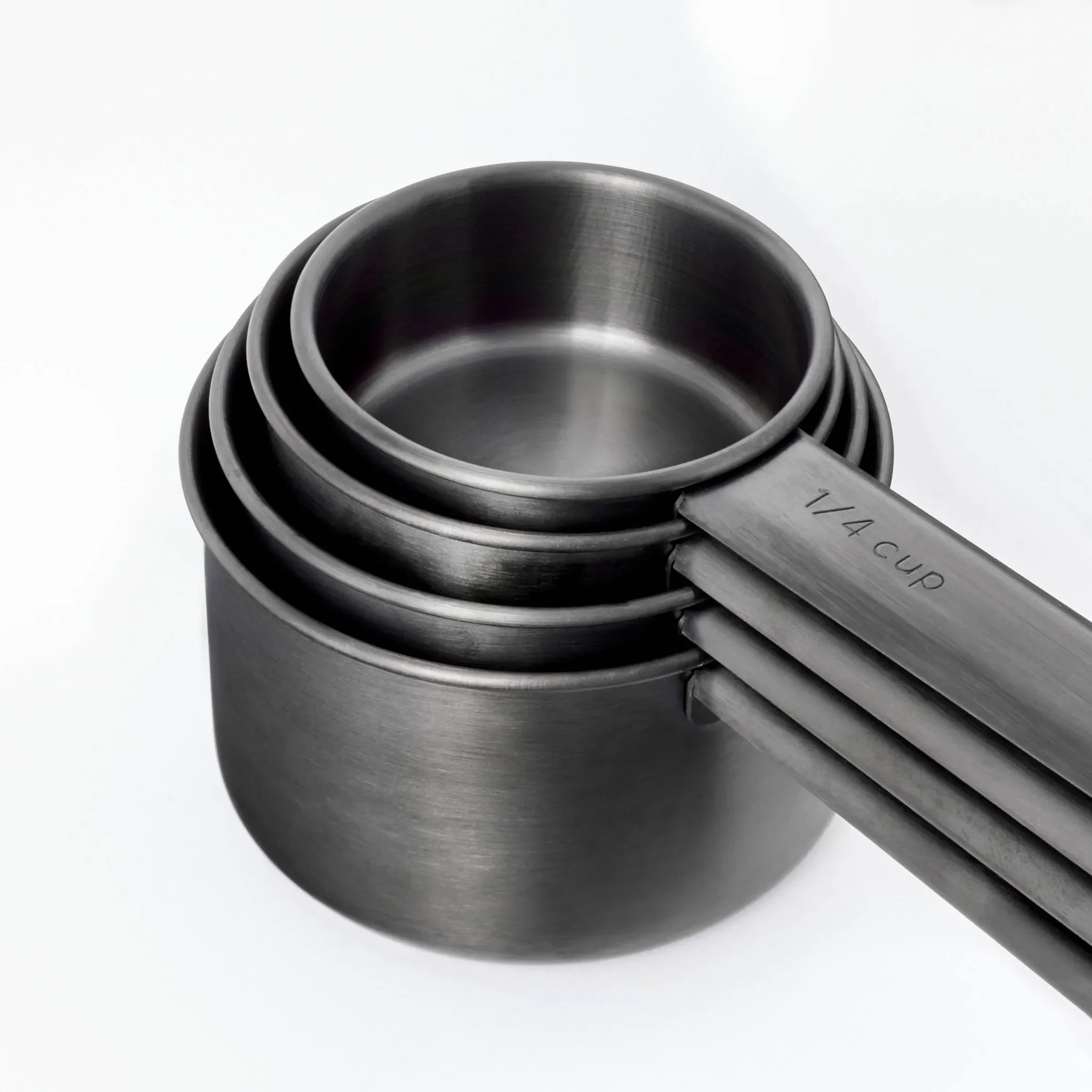 Stainless Steel Measuring Cups Set - Black - 4 Piece - Image 3