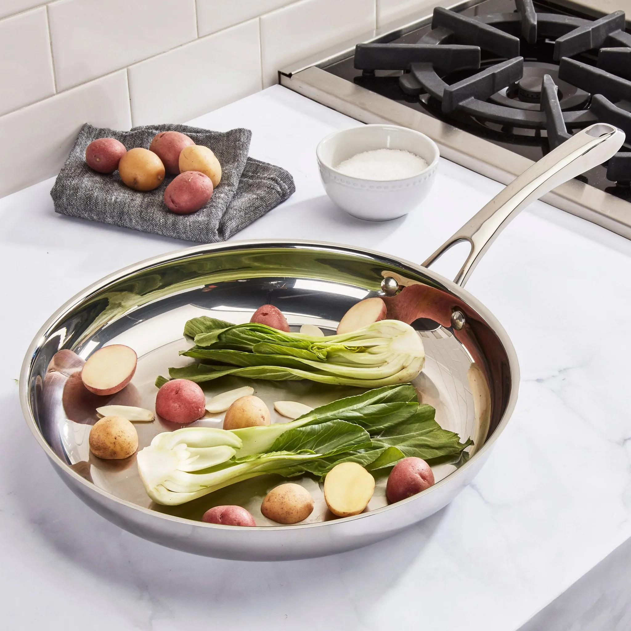 Stainless Steel Skillet - 12" - Oven & Broiler Safe - Image 4