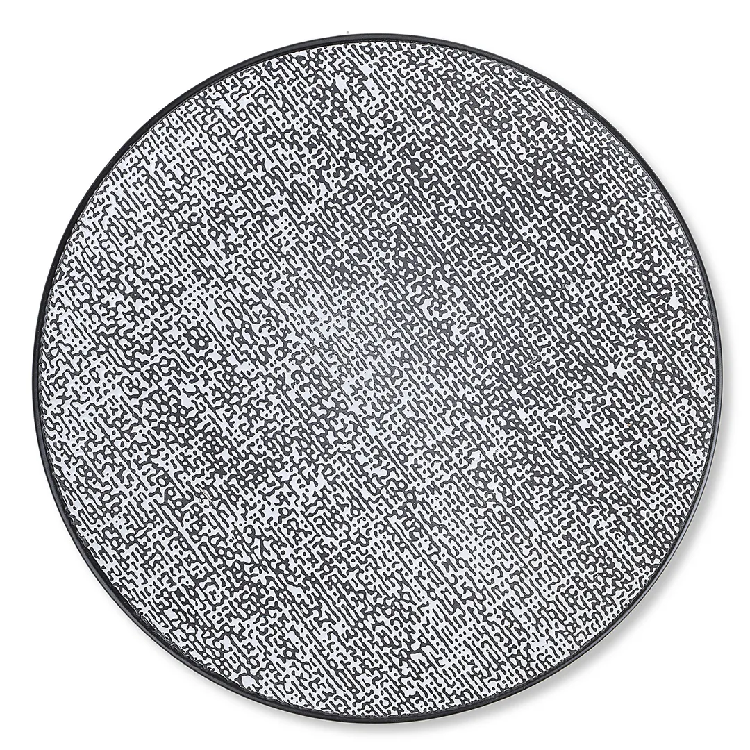 Stamping Stoneware Dinner Plate Set of 4 - White/Black - Image 3