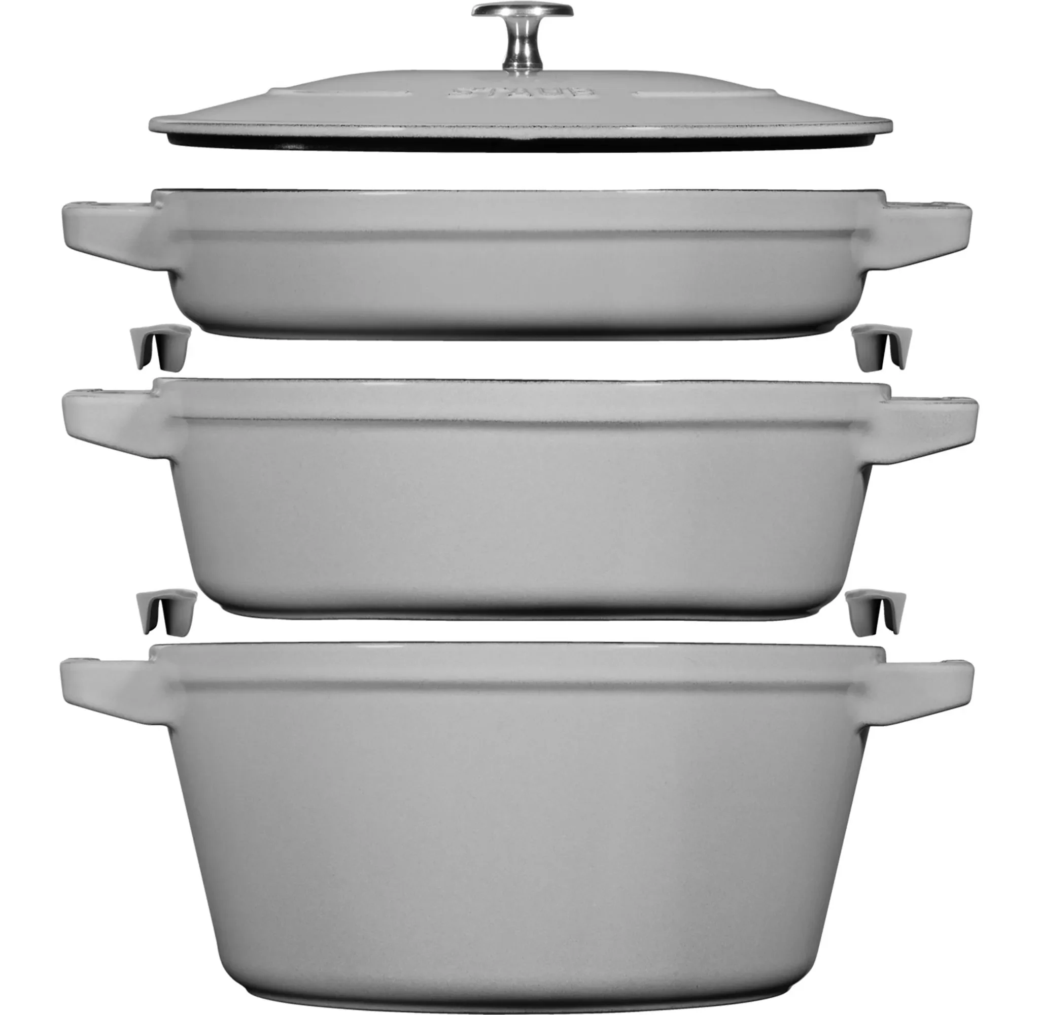 Staub Stackable 4 Piece Set - Graphite Grey