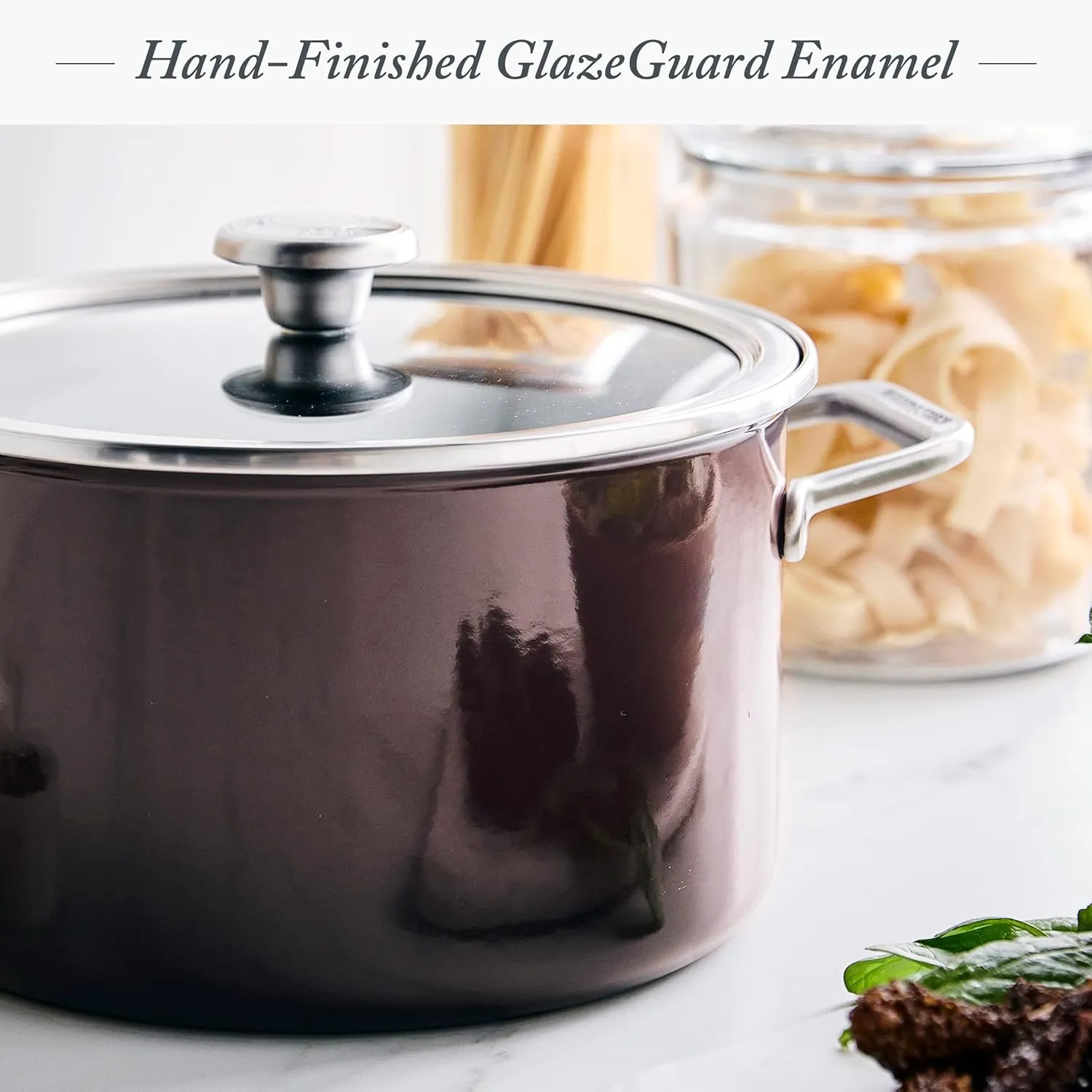 Steel Core Enameled 6-Quart Stockpot With Lid - Chocolate Truffle - Image 3