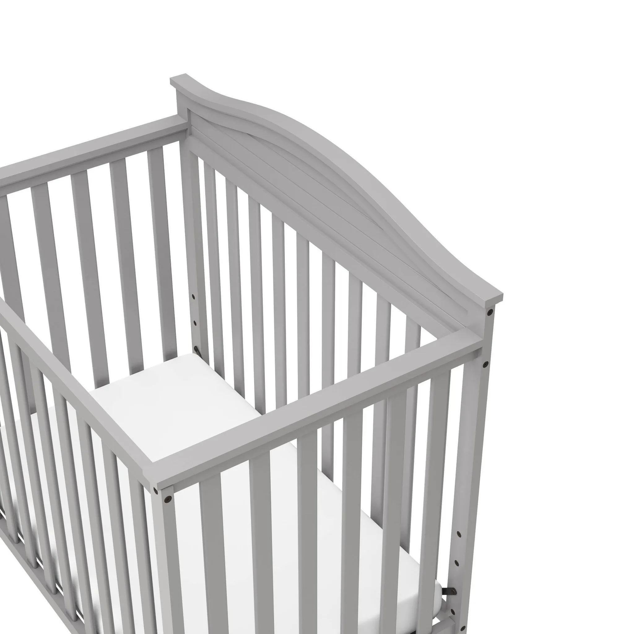Stella 4-in-1 Convertible Mini Crib with Bonus Mattress - Pebble Gray - Image 4