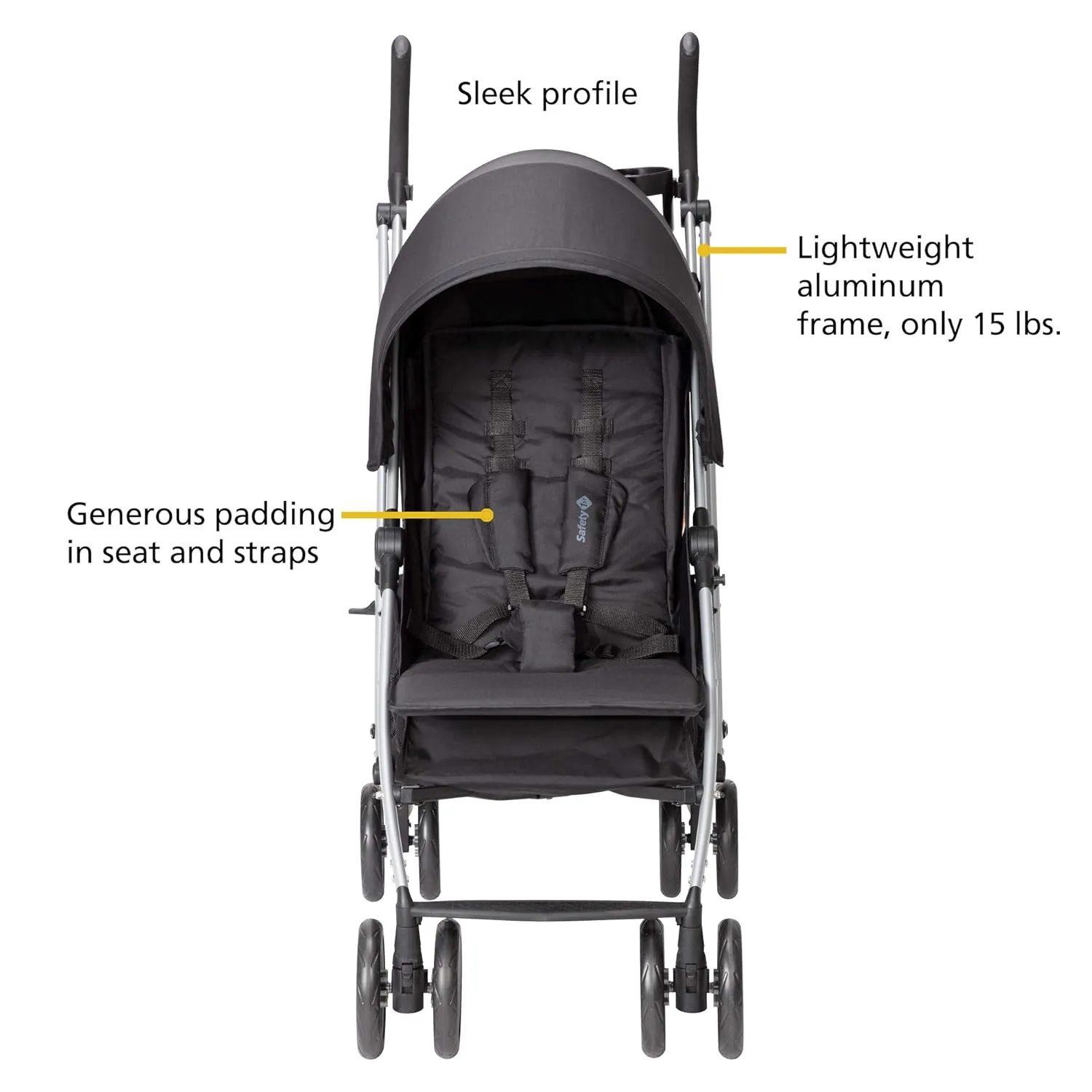 Step Lite Compact Stroller - Back to Black - Image 3
