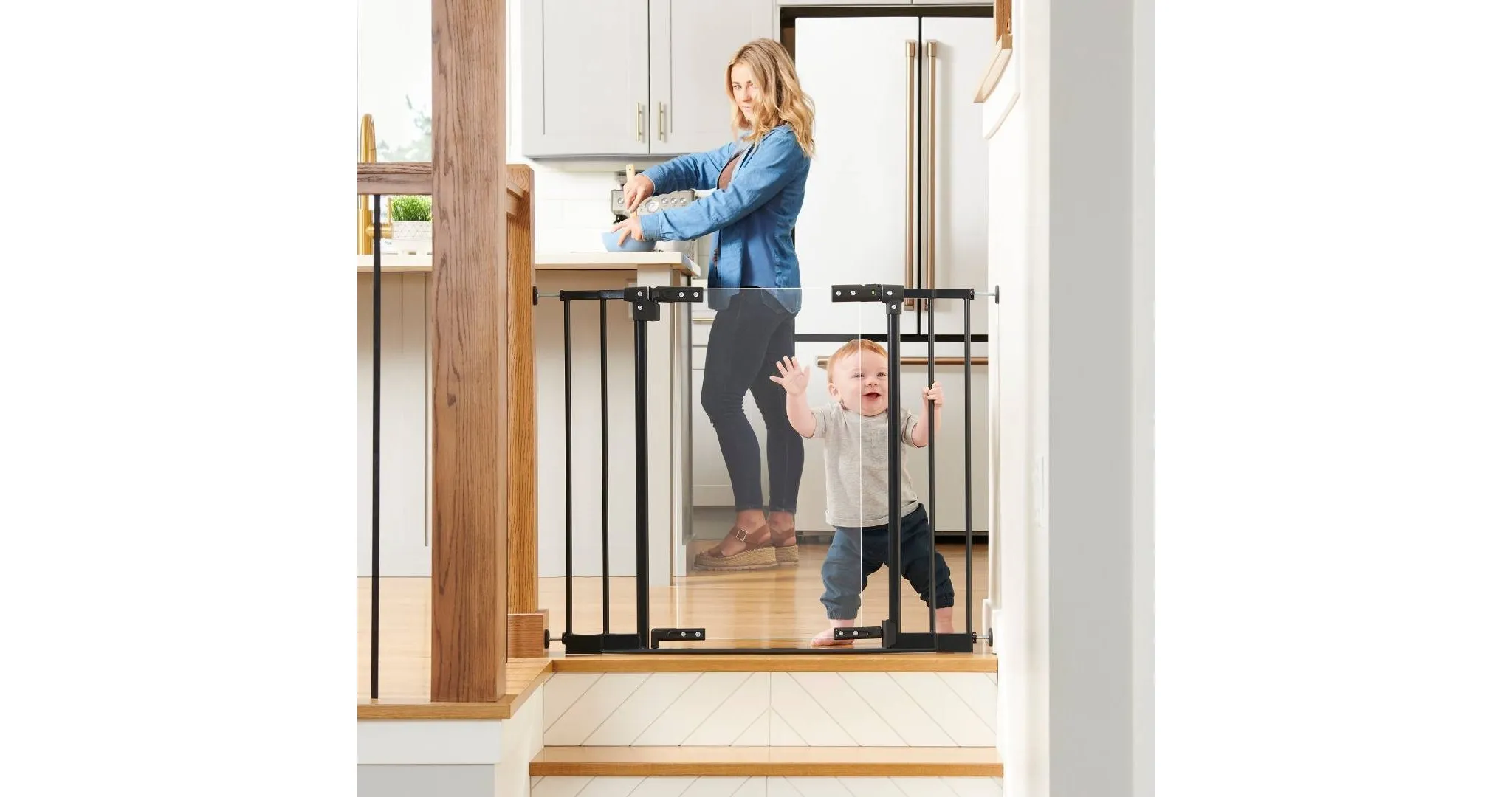Step Safe Clear Walk Through Baby Gate - Black