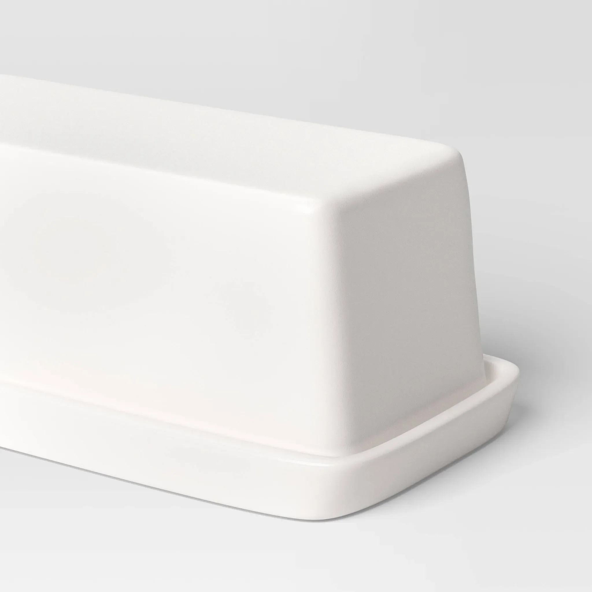 Stoneware Butter Dish White - Image 3