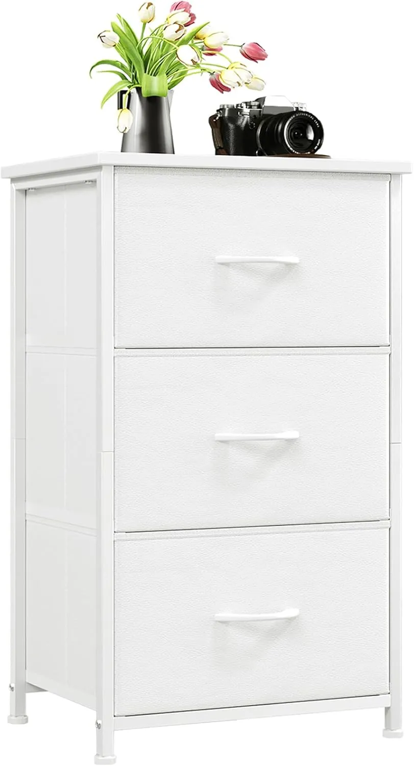 Storage Organizer Chest of Drawers - White Leather