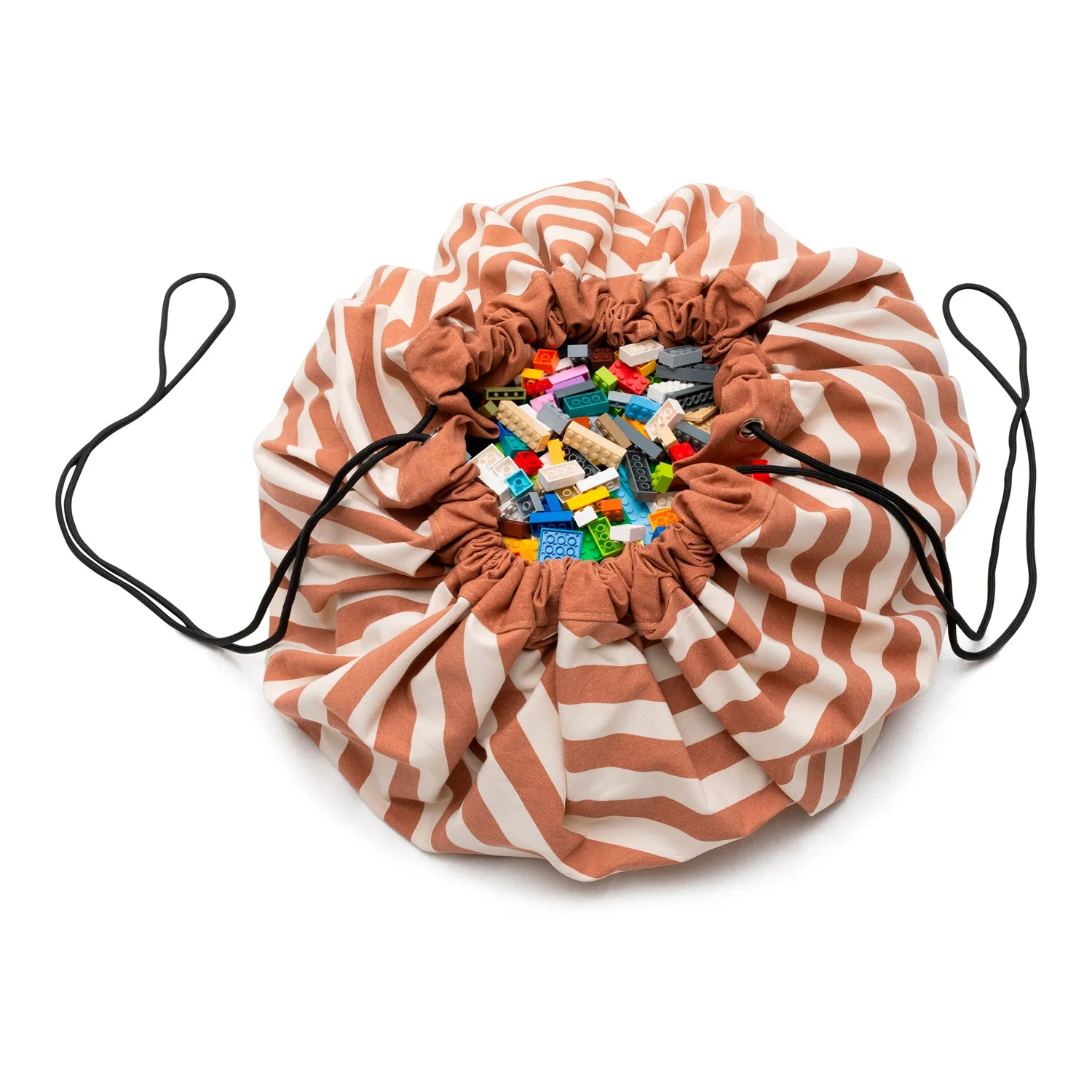 Stripes Brown Toy Storage Bag - Image 2