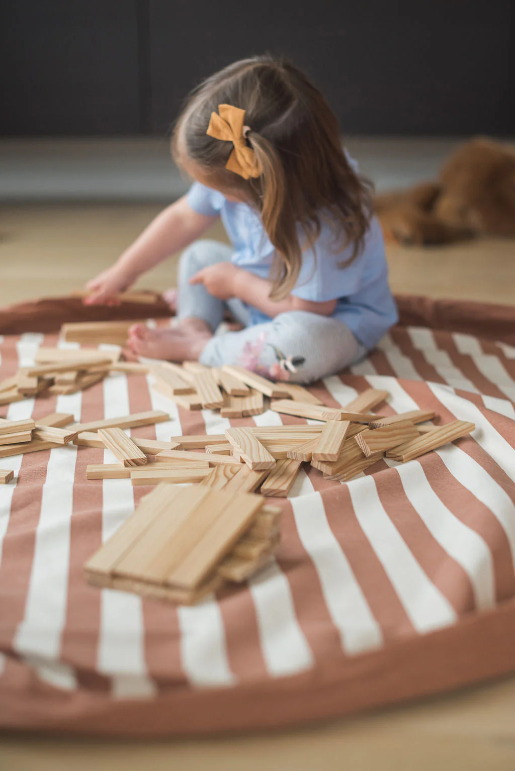 Stripes Brown Toy Storage Bag - Image 8