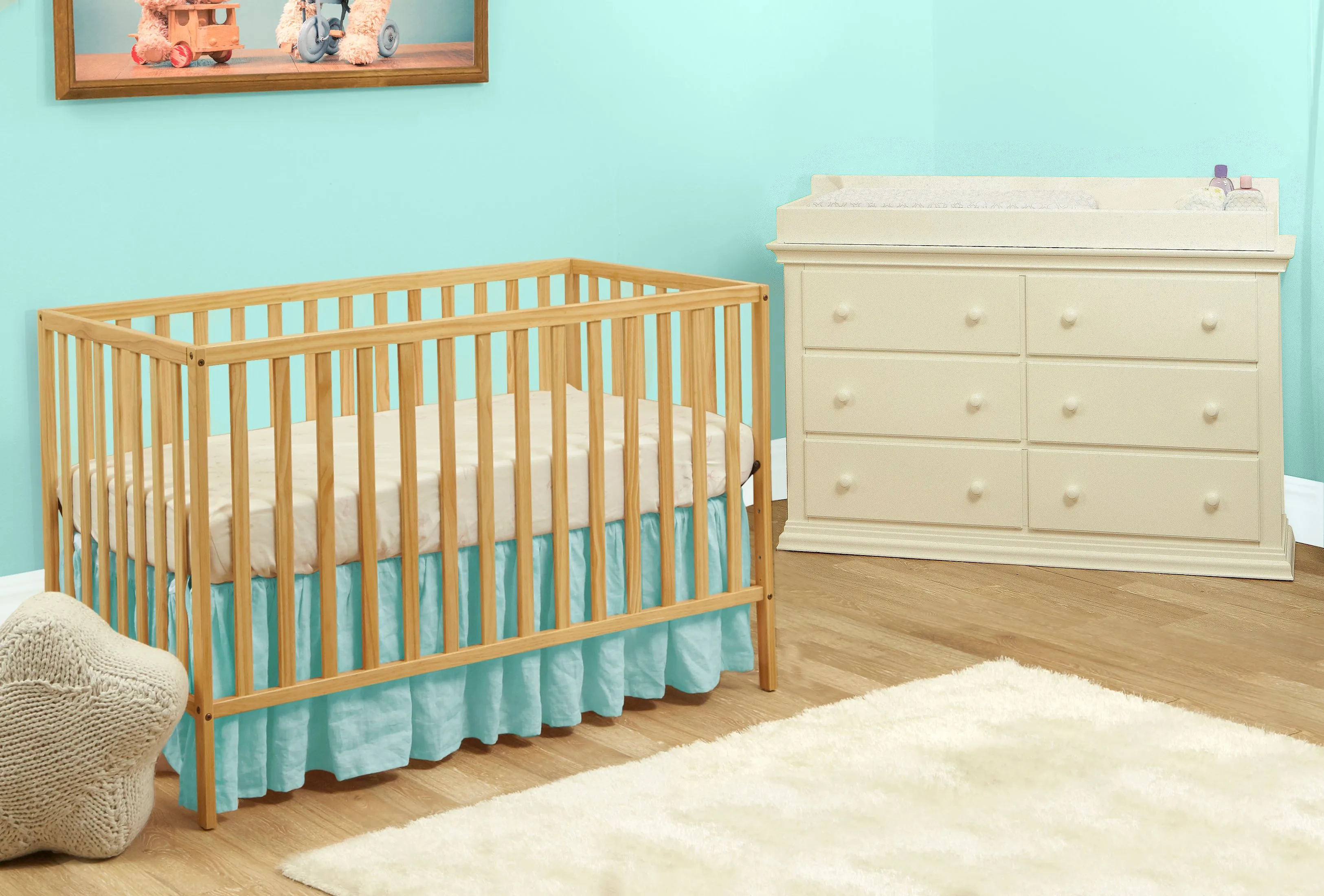 Palmer 3-in-1 Convertible Island Crib - Natural - Image 3