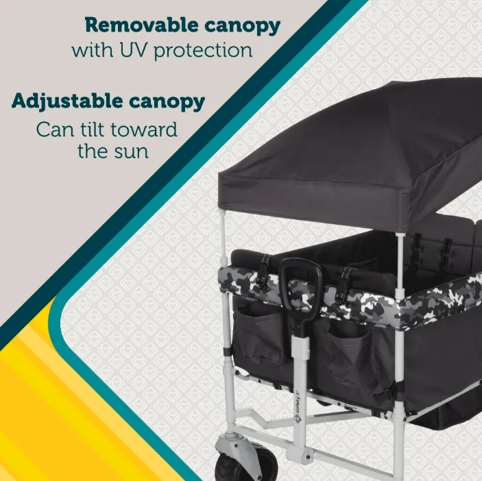 Summit Sprint Quad Wagon Stroller 4 Passenger - Charcoal Camo - Image 3