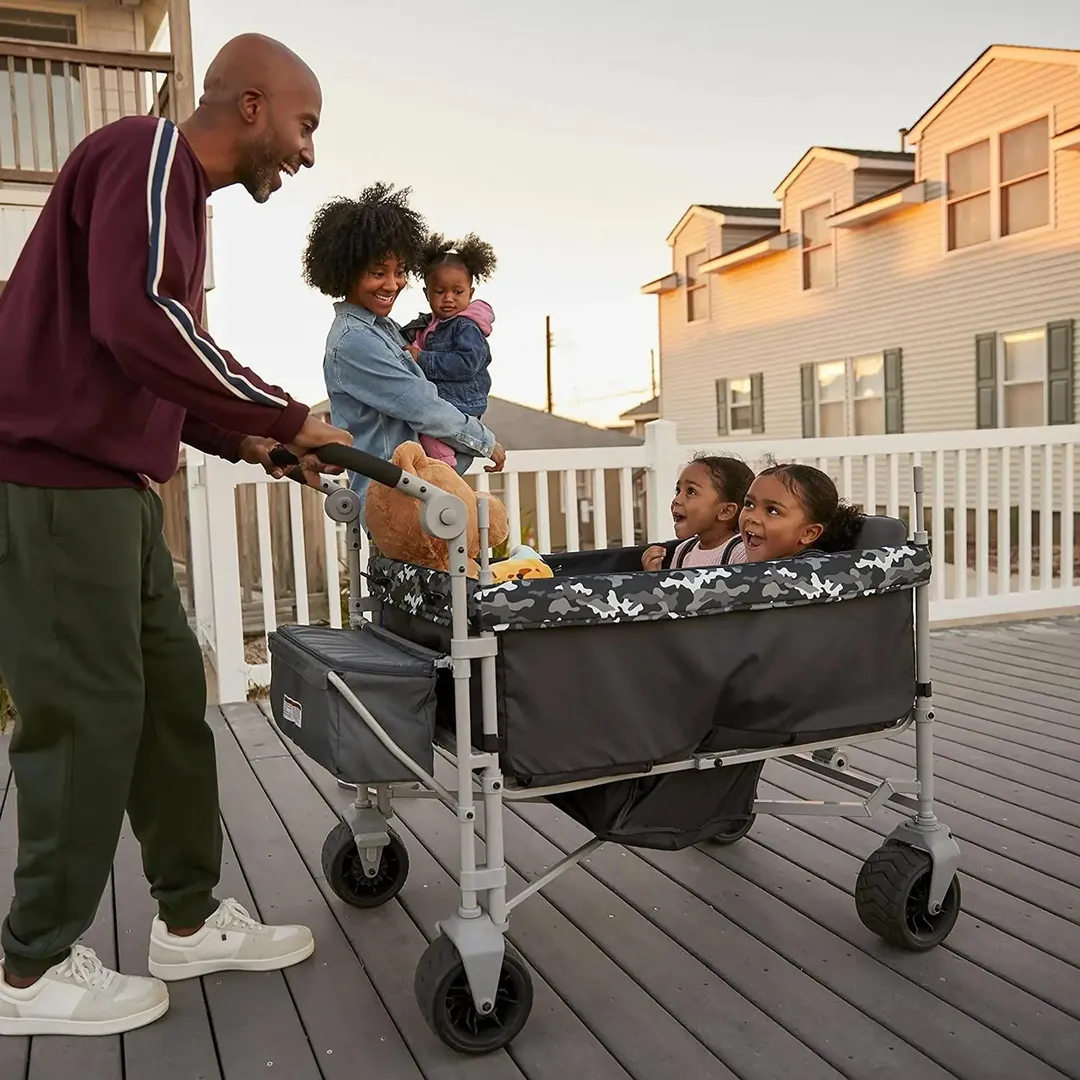 Summit Sprint Quad Wagon Stroller 4 Passenger - Charcoal Camo - Image 7