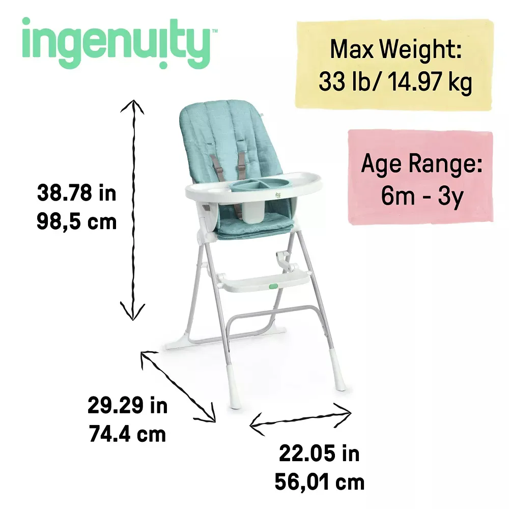 Sun Valley Compact High Chair - Teal - Image 4