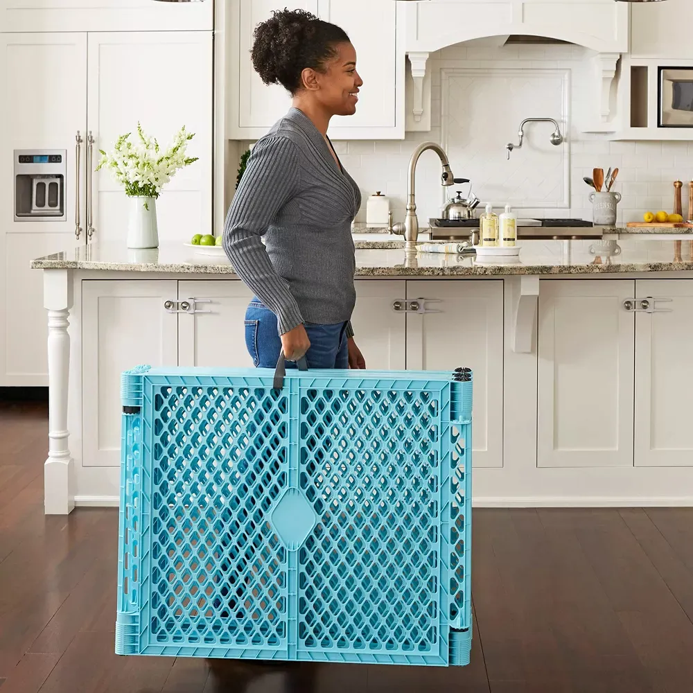 Superyard 6-Panel Baby Gate - Aqua Blue - Image 3