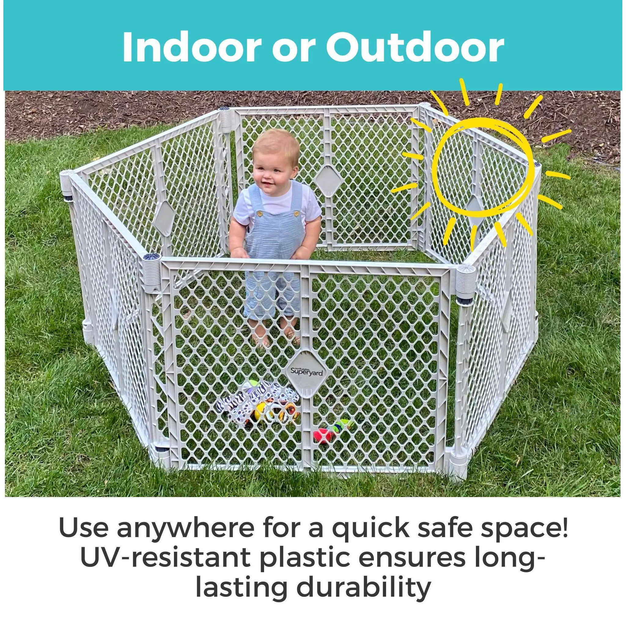 Superyard 6 Panel Baby Play Yard - Extra Wide - Image 8