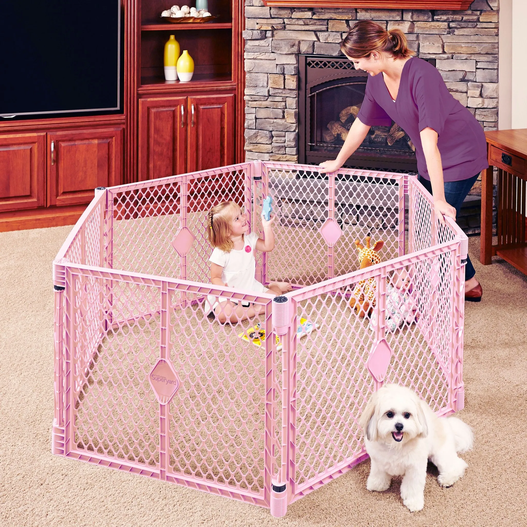Superyard Classic Baby Play Yard - Pink - Image 6